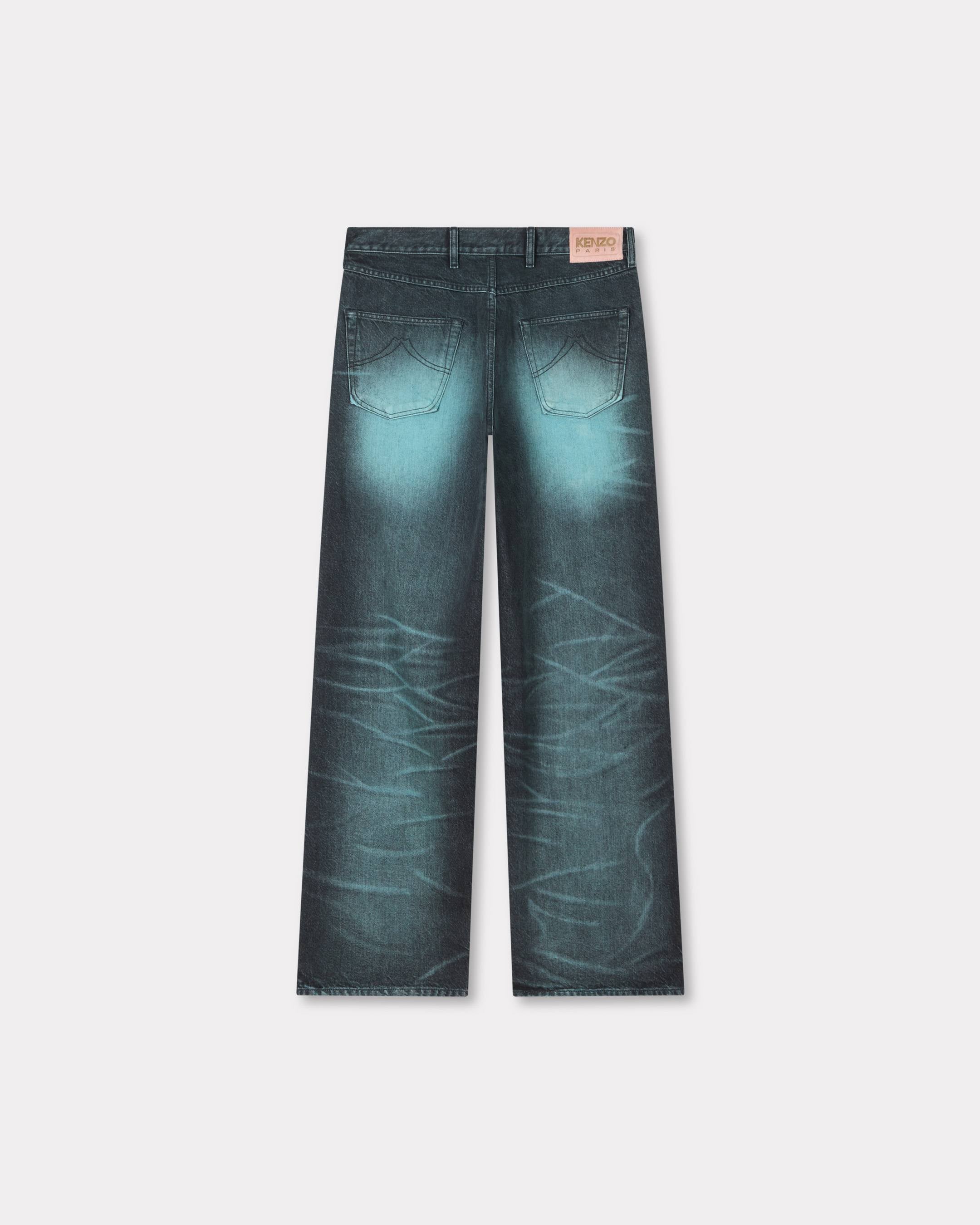 Kenzo Turn Up Wide Fit Jeans In Japanese Denim