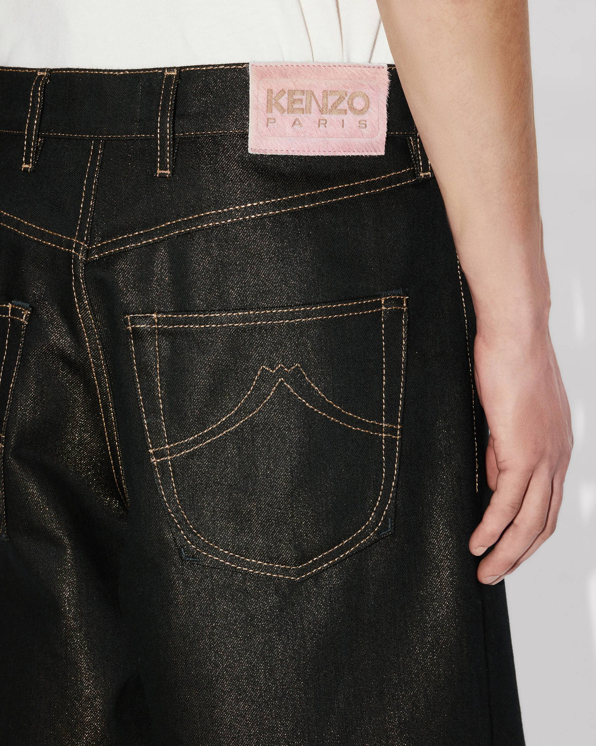 Kenzo Turn Up Wide Fit Jeans In Japanese Denim