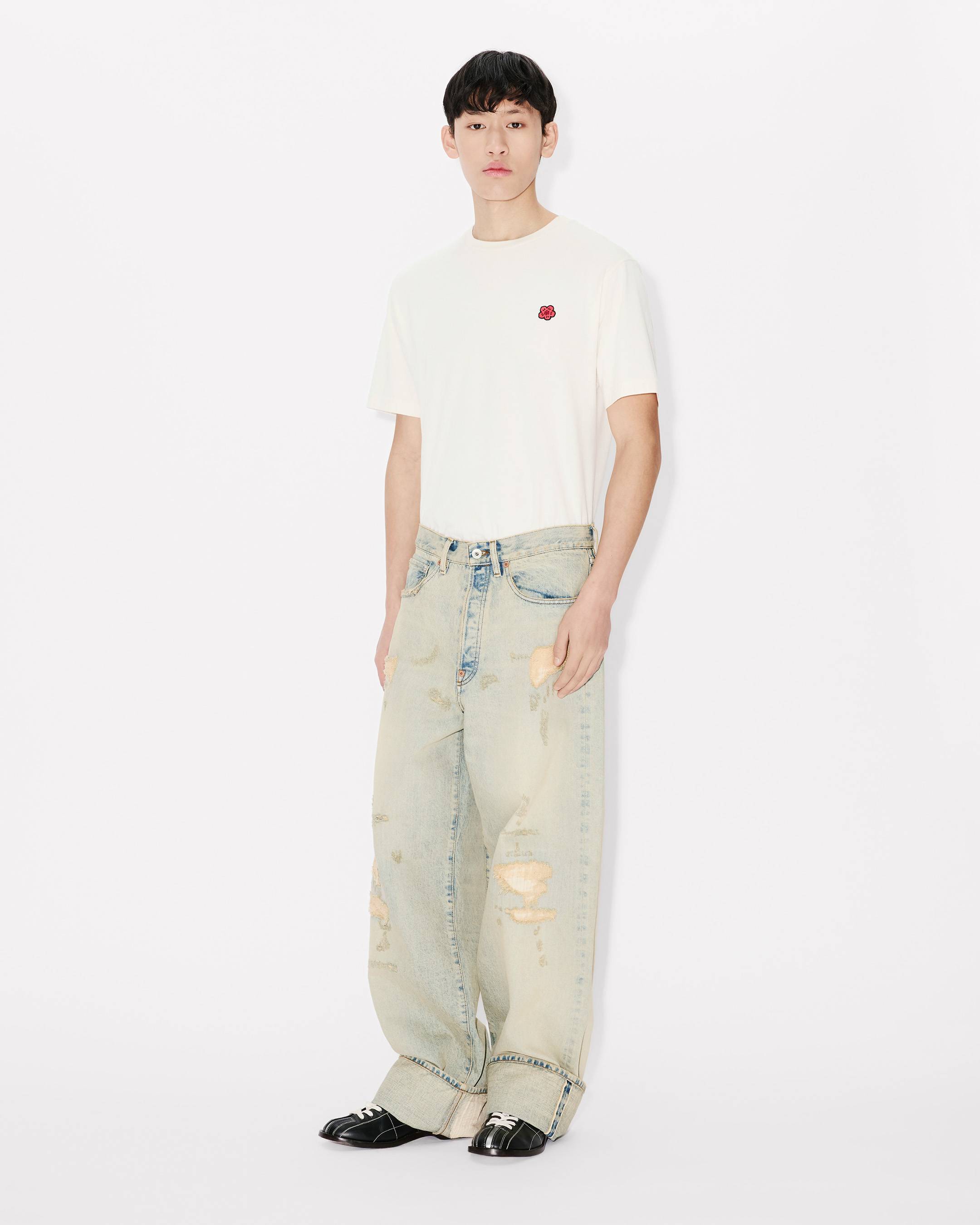 Kenzo Turn Up Wide Fit Jeans In Japanese Denim