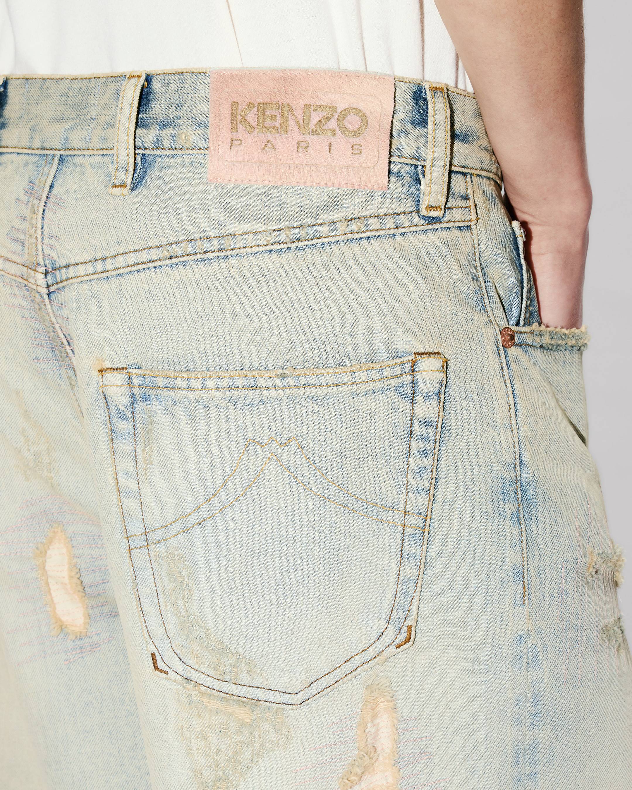 Kenzo Turn Up Wide Fit Jeans In Japanese Denim
