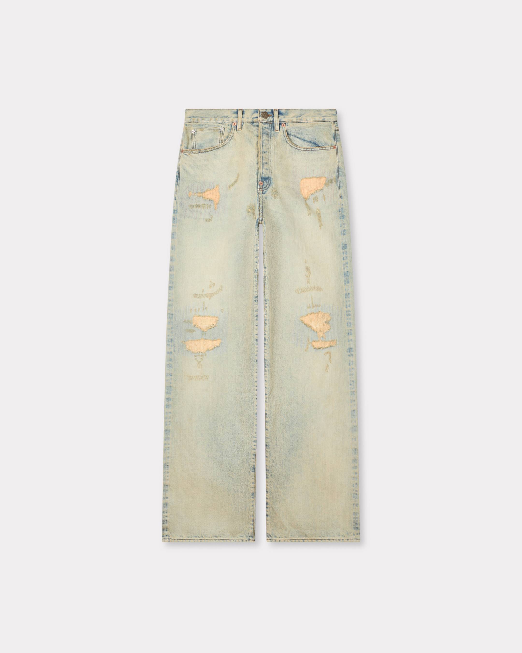 Kenzo Turn Up Wide Fit Jeans In Japanese Denim