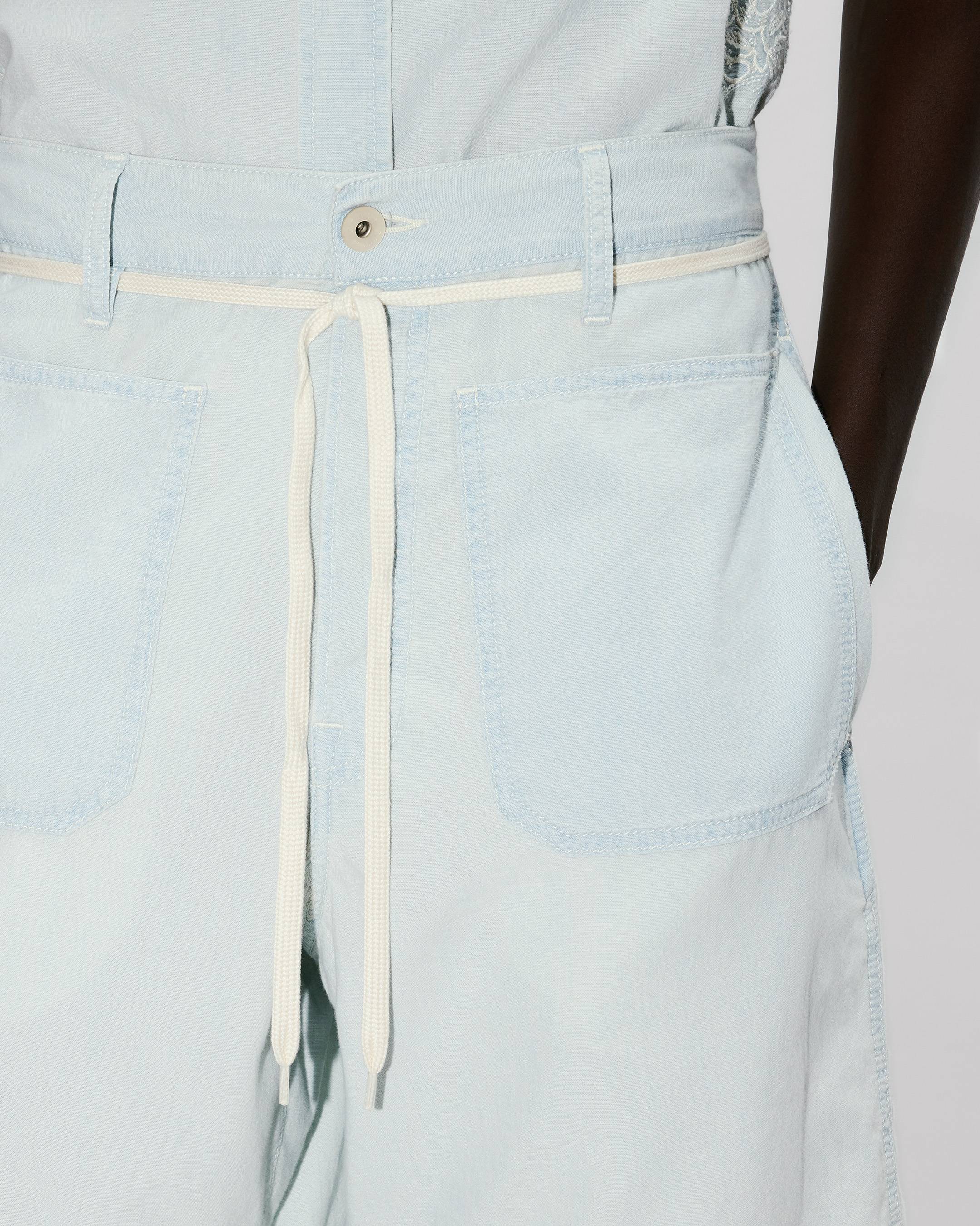 Kenzo Lace Straight Short In Stone Bleach Chambray