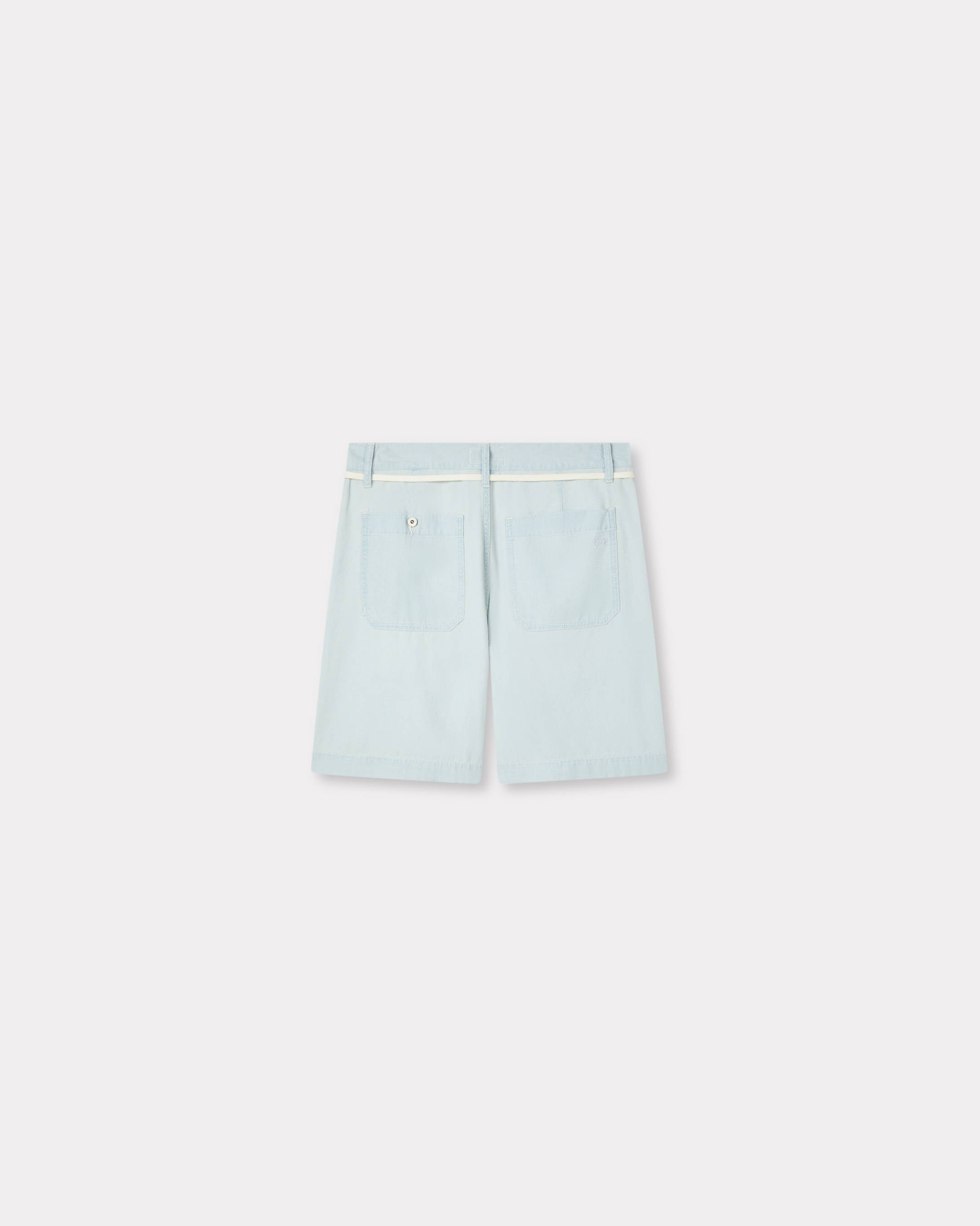 Kenzo Lace Straight Short In Stone Bleach Chambray