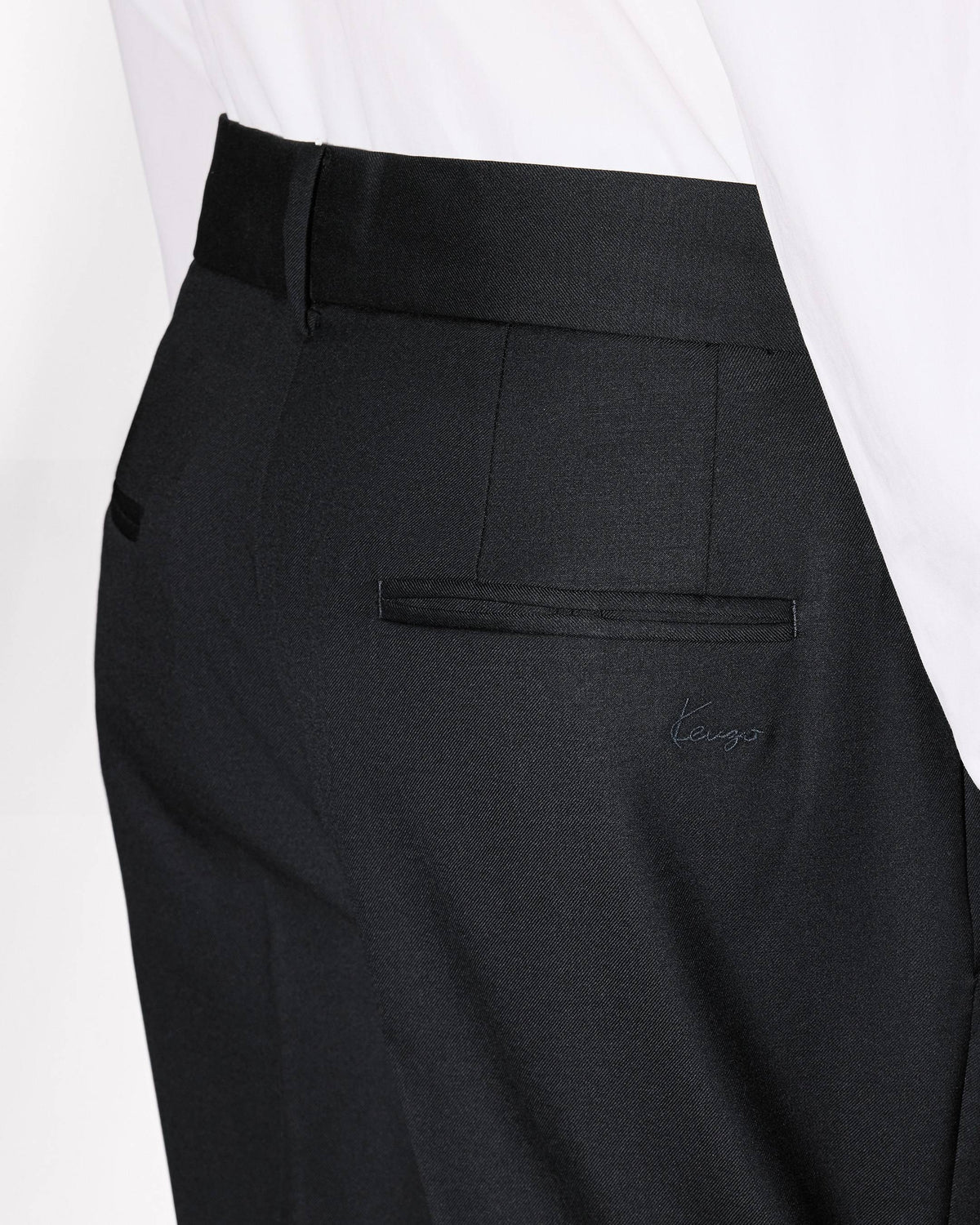 Kenzo Straight Tailored Pants In Virgin Wool