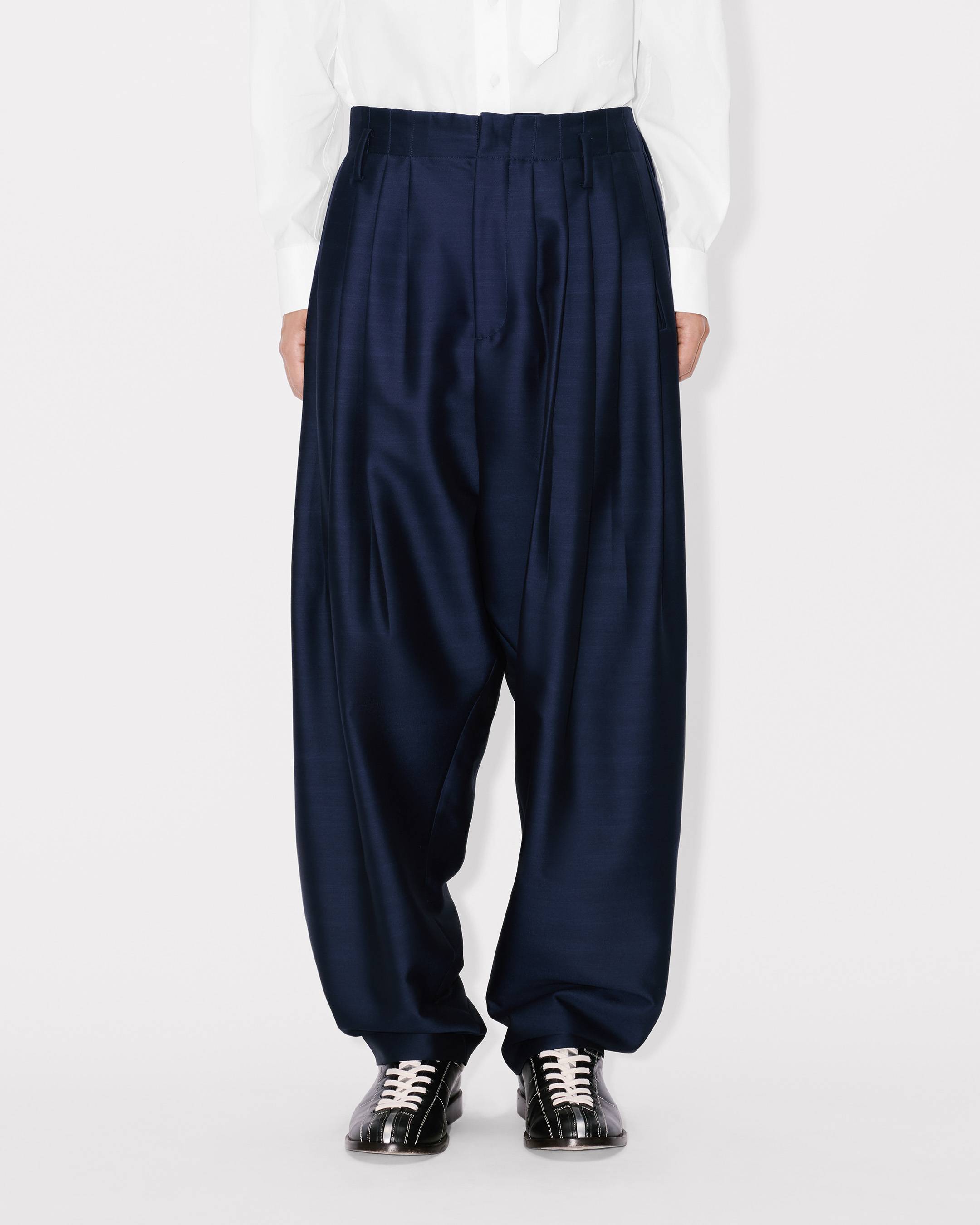 Kenzo Pleated Pants In Virgin Wool Silk