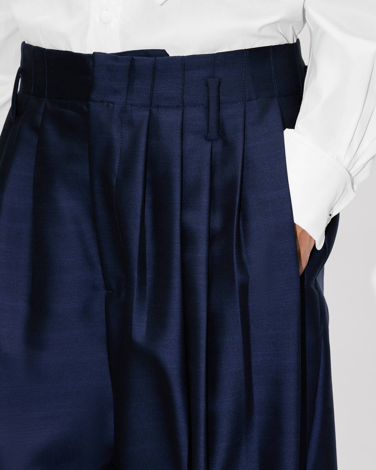 Kenzo Pleated Pants In Virgin Wool Silk