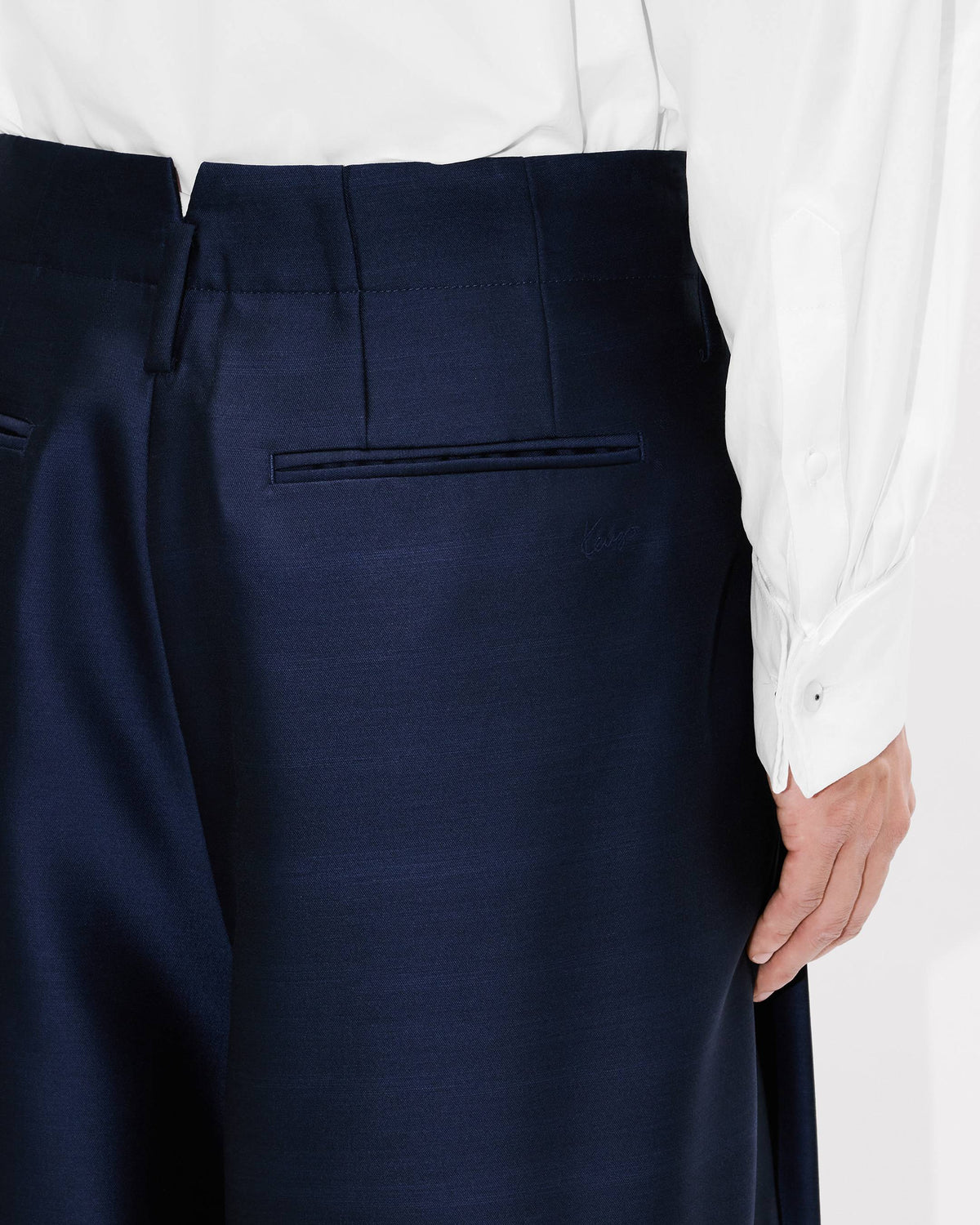 Kenzo Pleated Pants In Virgin Wool Silk