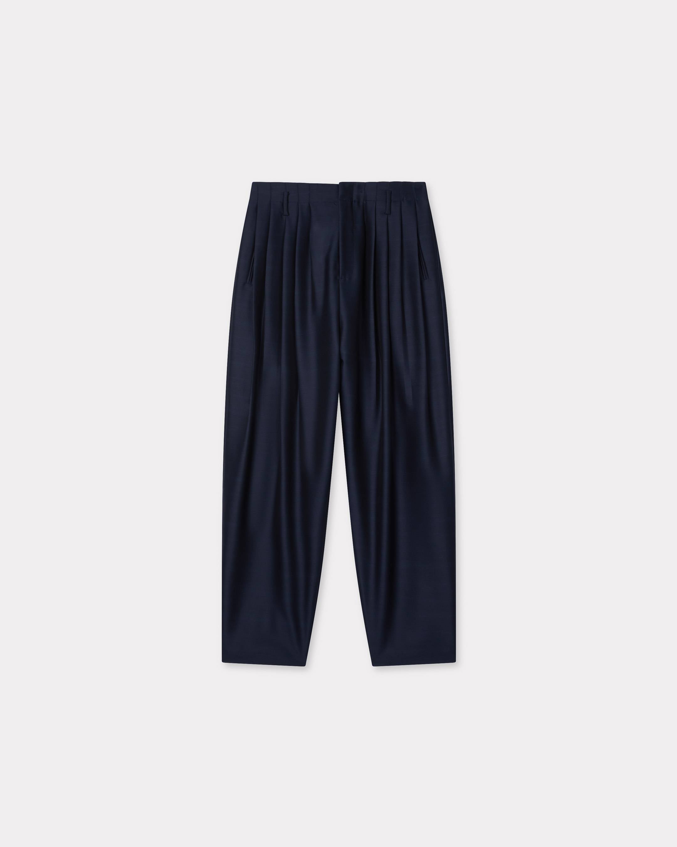 Kenzo Pleated Pants In Virgin Wool Silk