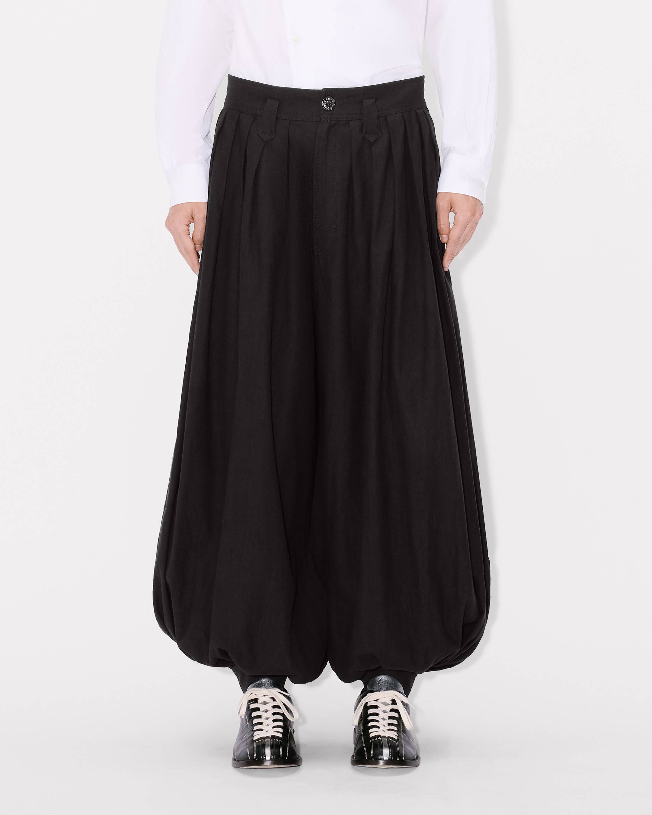 Kenzo Balloon Pleated Pants In Cotton Hemp