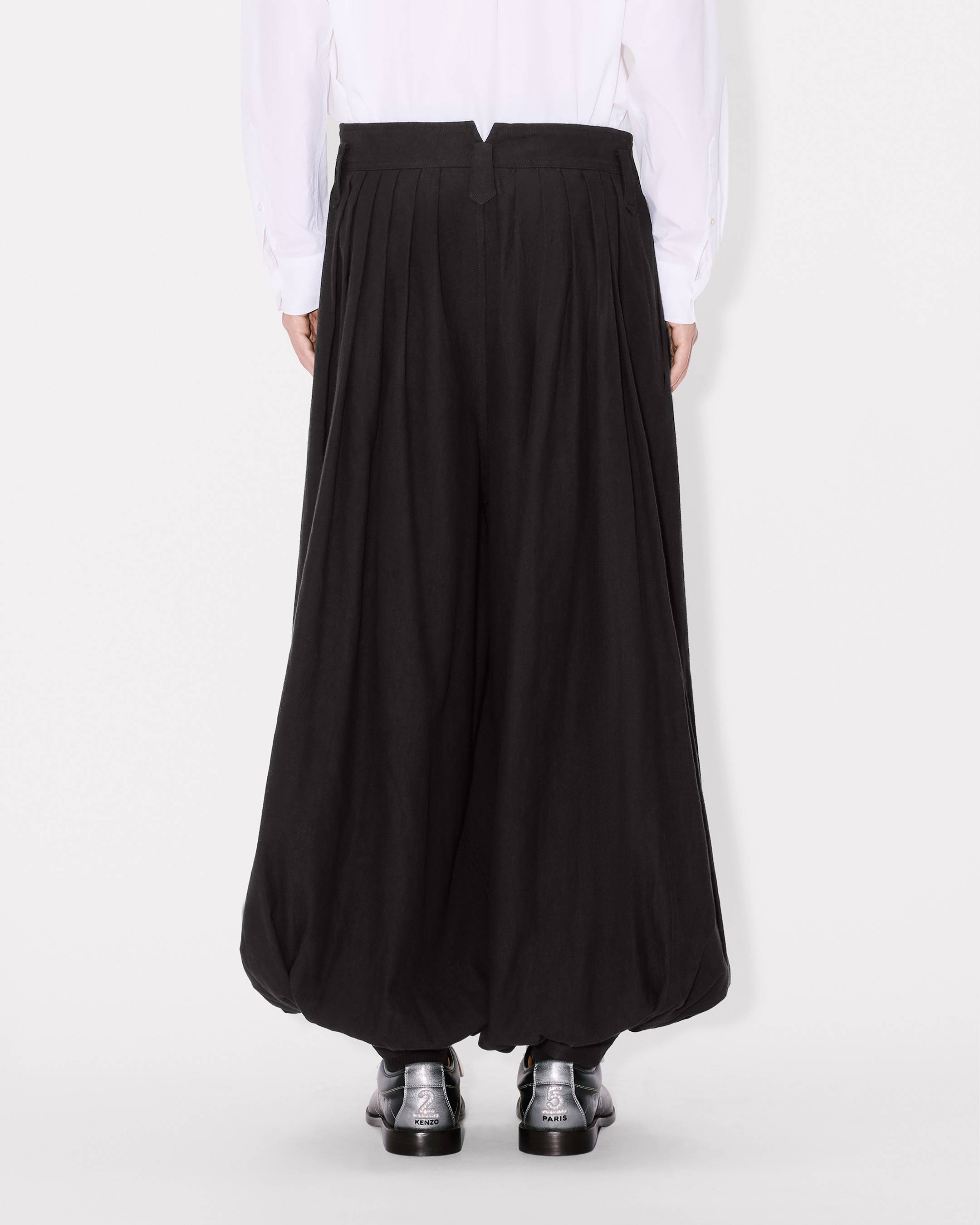 Kenzo Balloon Pleated Pants In Cotton Hemp