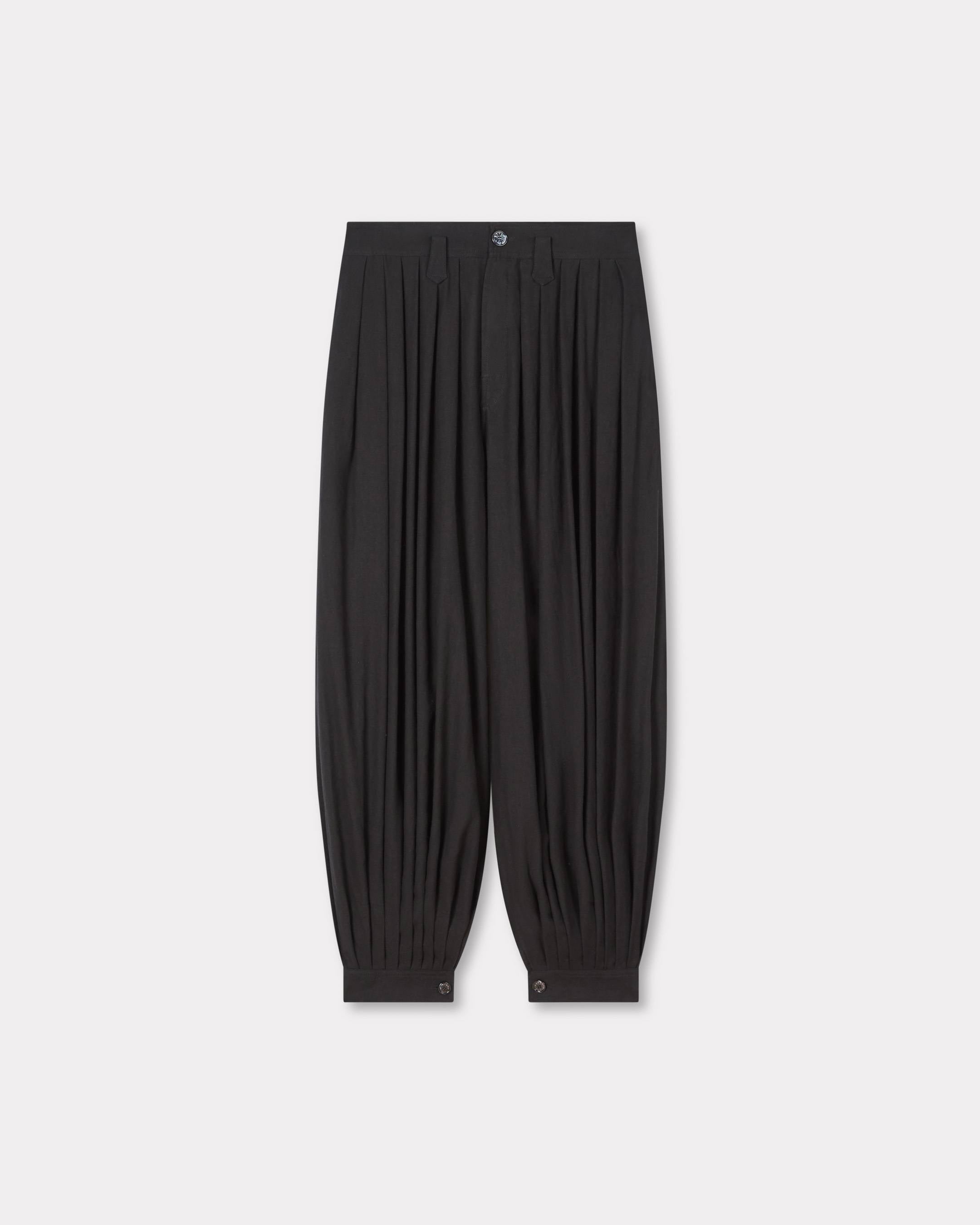 Kenzo Balloon Pleated Pants In Cotton Hemp