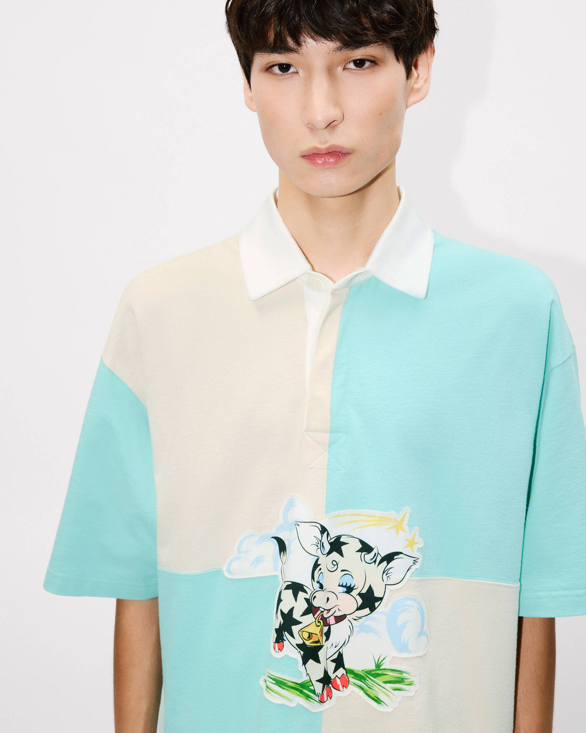 Kenzo Cartoon Relax Polo In Heavy Cotton