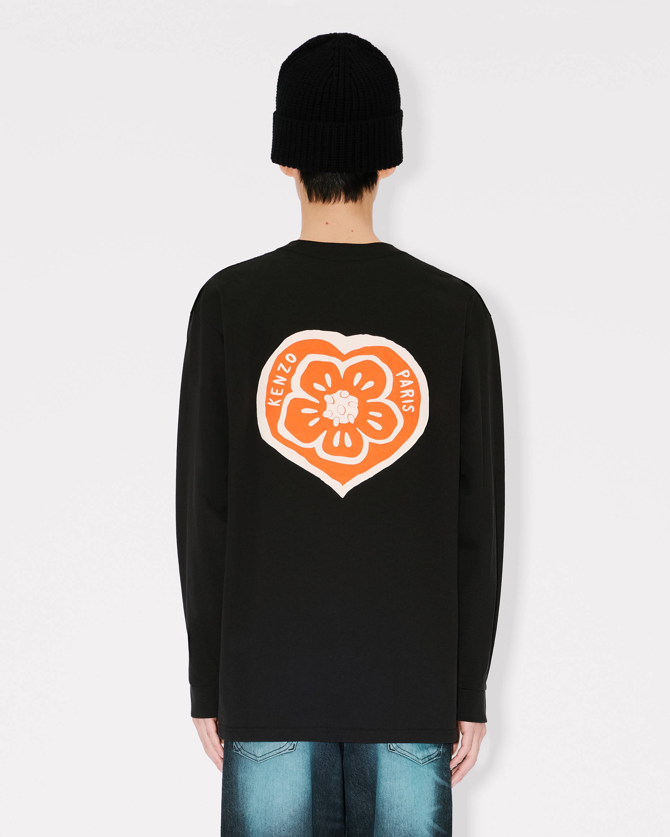 Kenzo Boke Heart Relax Long Sleeve Tshirt In Cotton