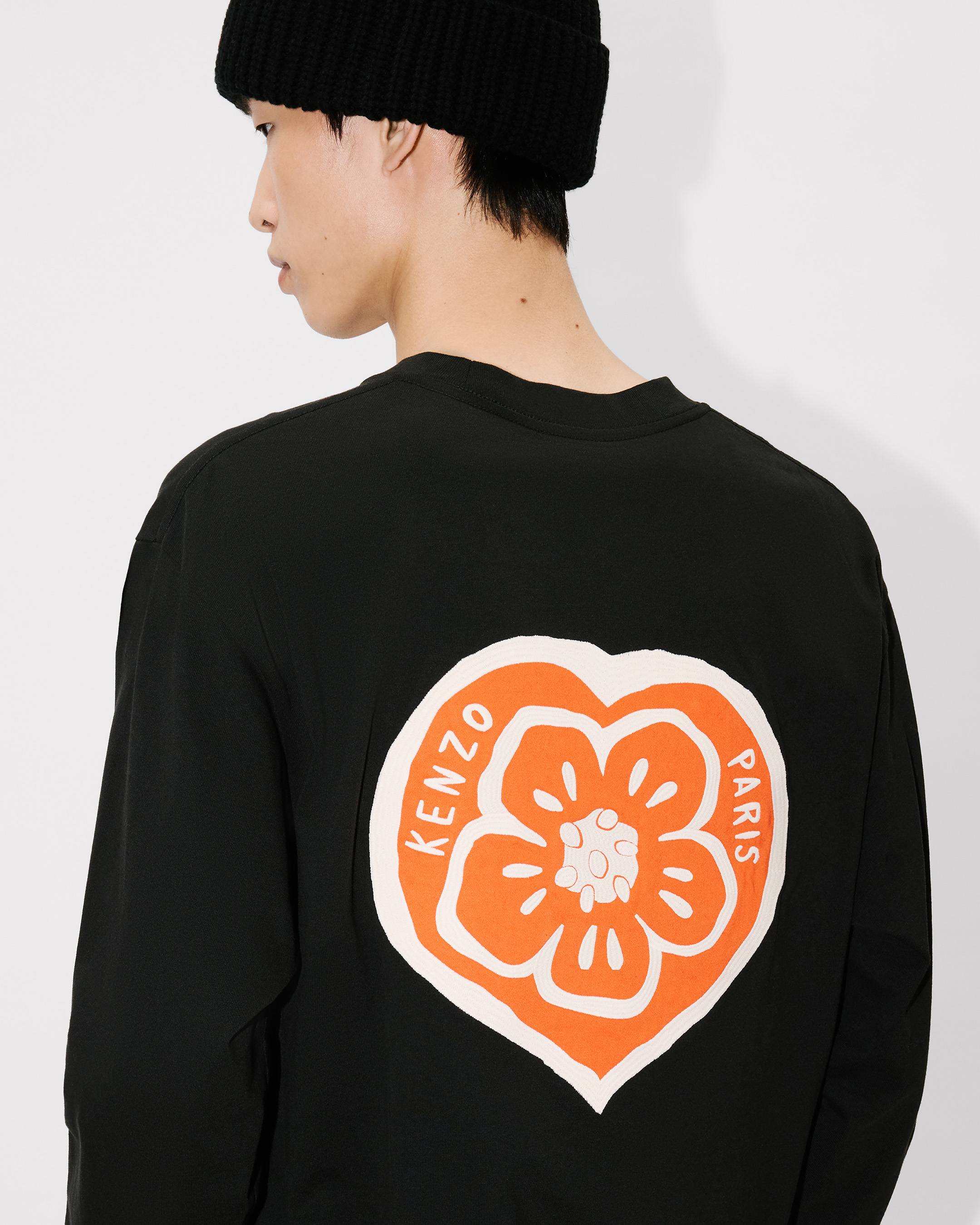 Kenzo Boke Heart Relax Long Sleeve Tshirt In Cotton