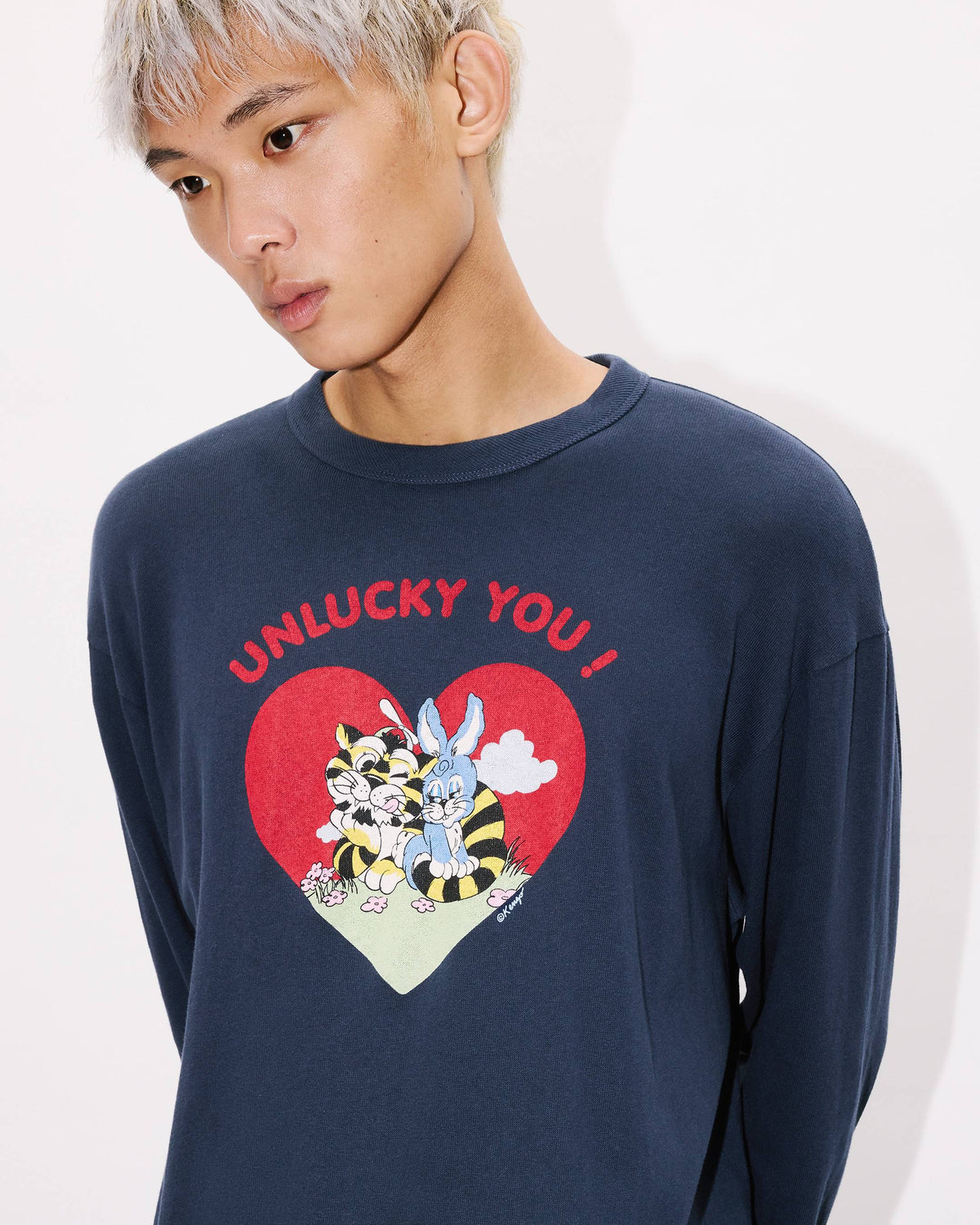 Kenzo Cartoon Outlined Relax Long Sleeve Tshirt In Cotton