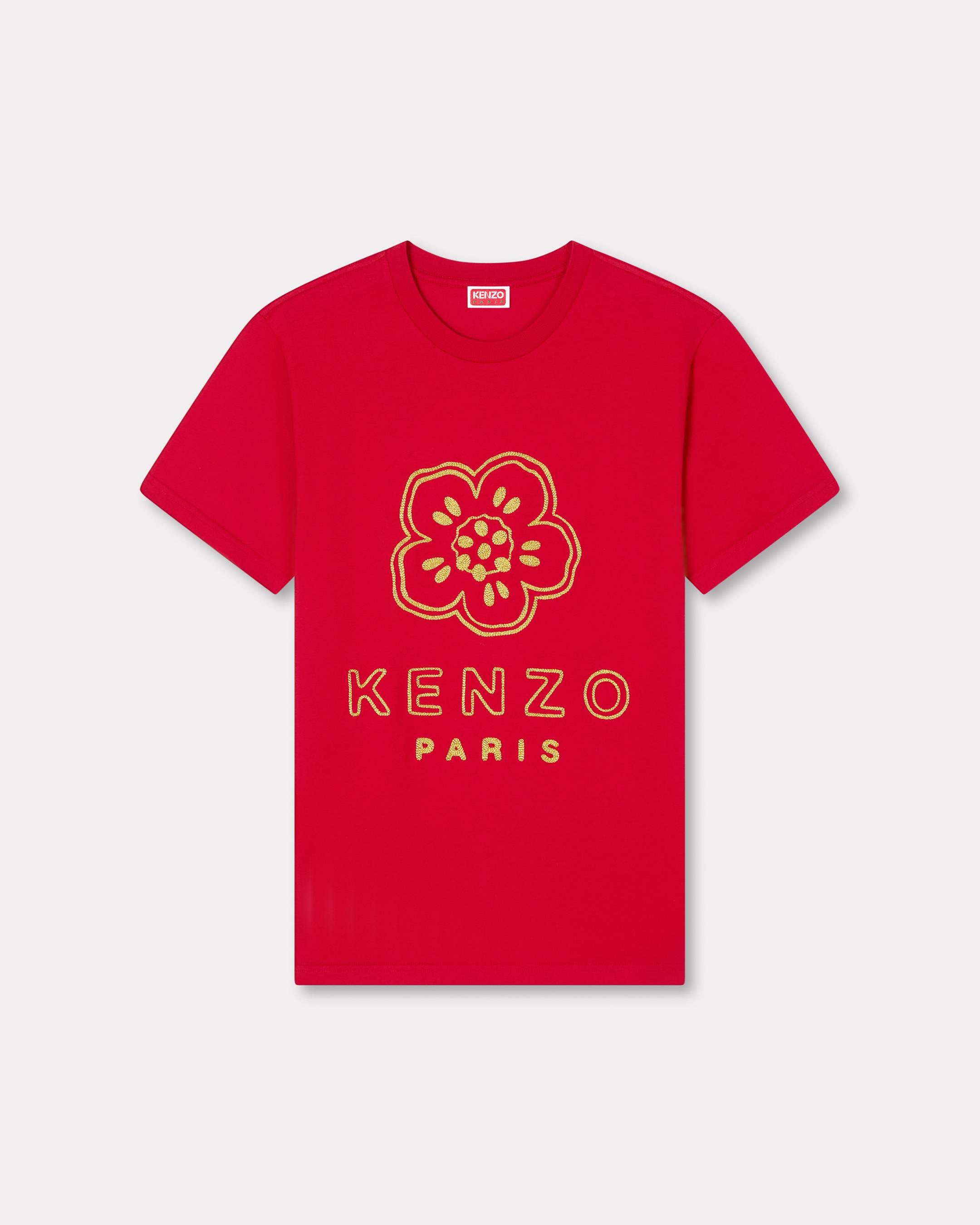 Kenzo Boke Flower Embroidered Slim Tshirt In Cotton