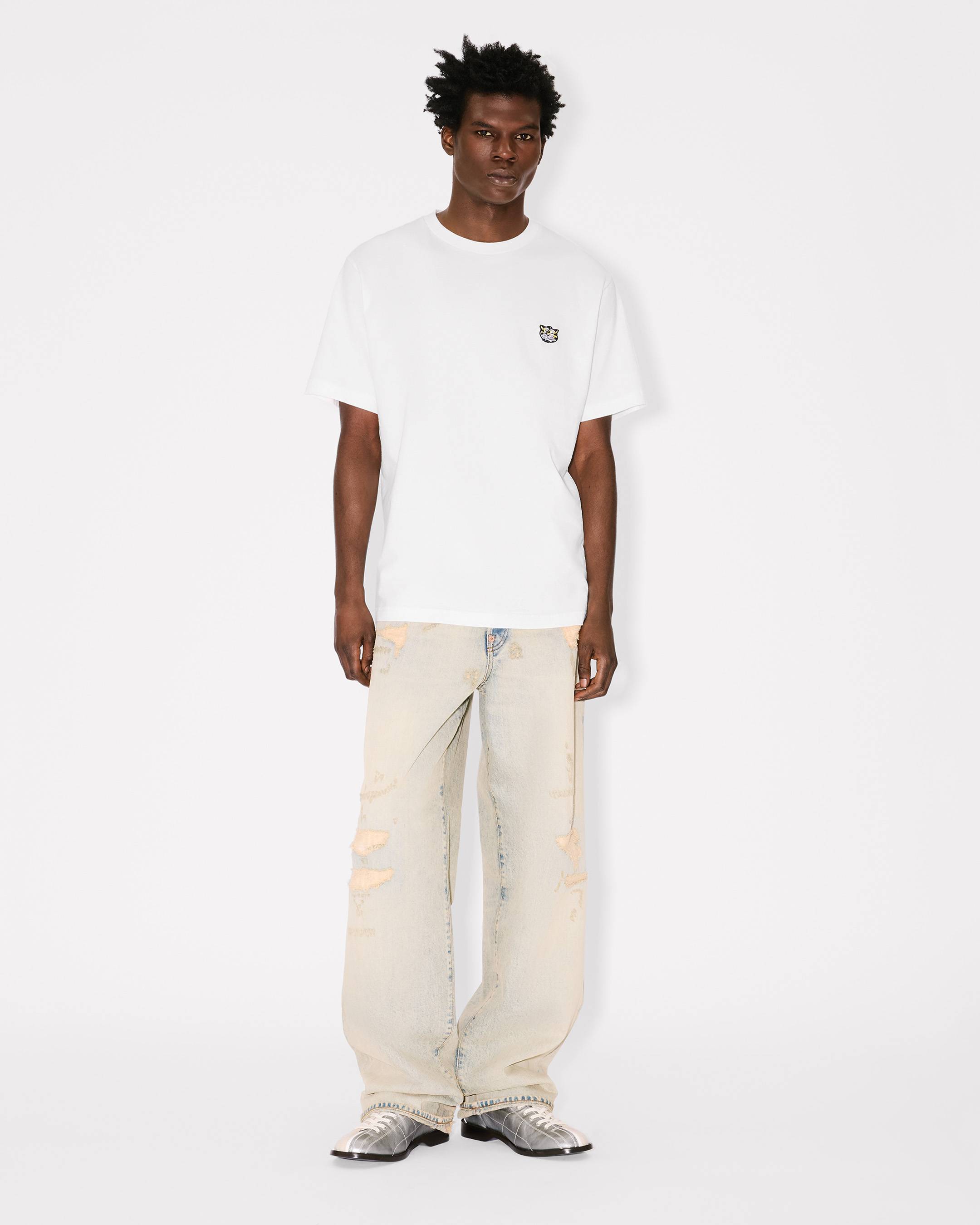 Kenzo Wild Tiger Embroidered Tshirt In Cotton