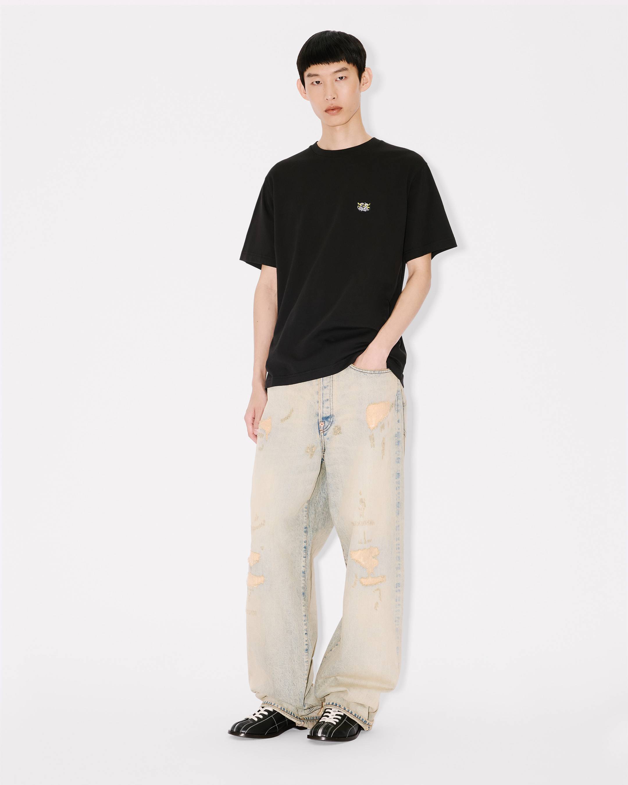 Kenzo Wild Tiger Embroidered Tshirt In Cotton