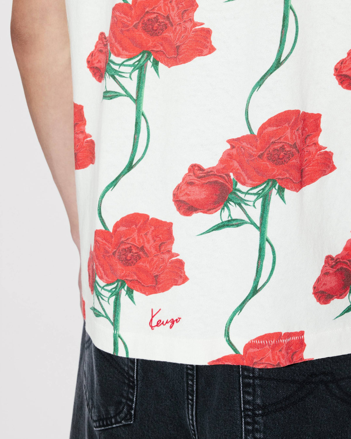 Kenzo Archive Rose Tshirt In Cotton