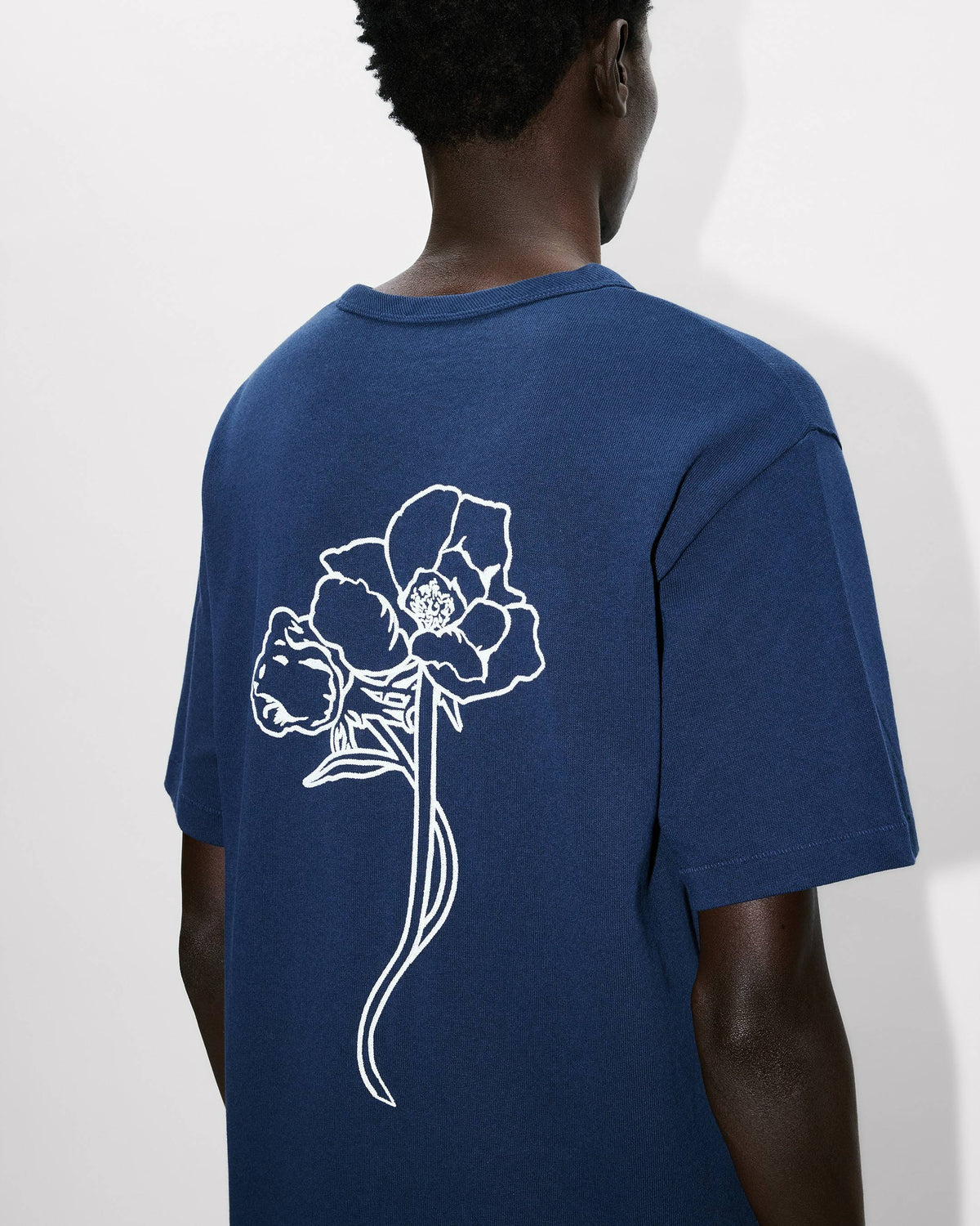 Kenzo Archive Rose Embroidered Outlined Tshirt In Cotton