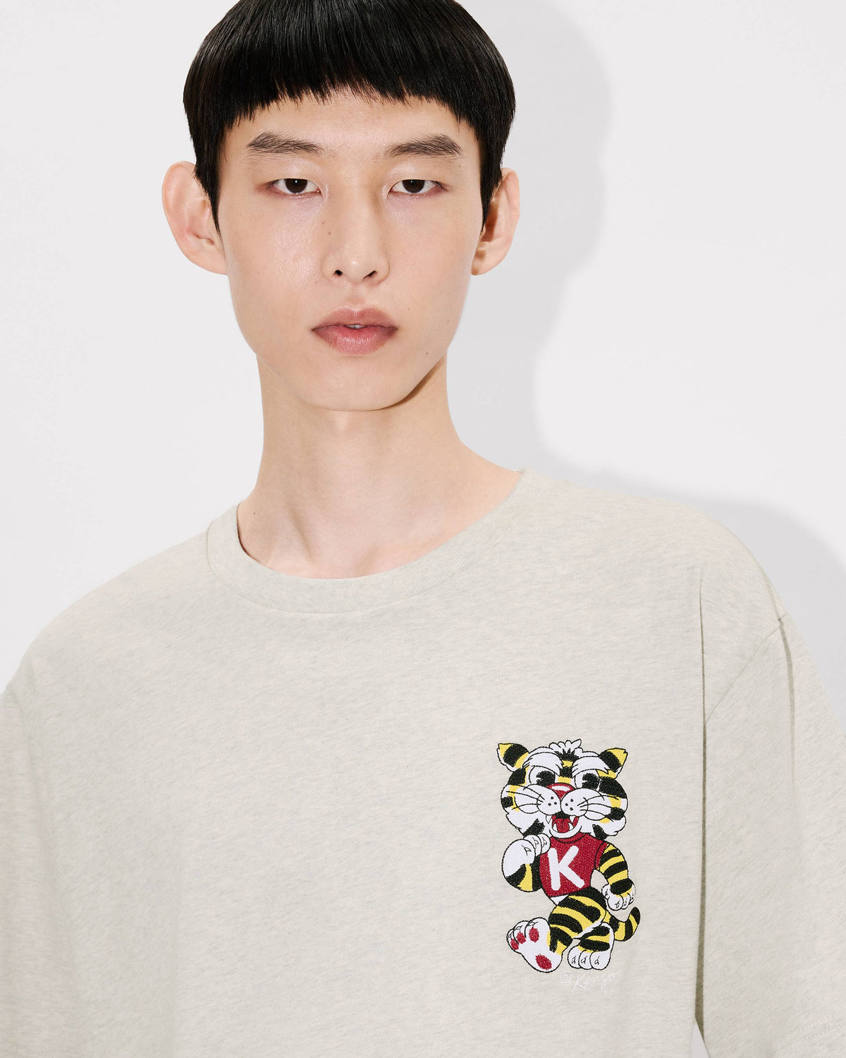 Kenzo Wild Tiger Embroidered Oversized Tshirt In Cotton