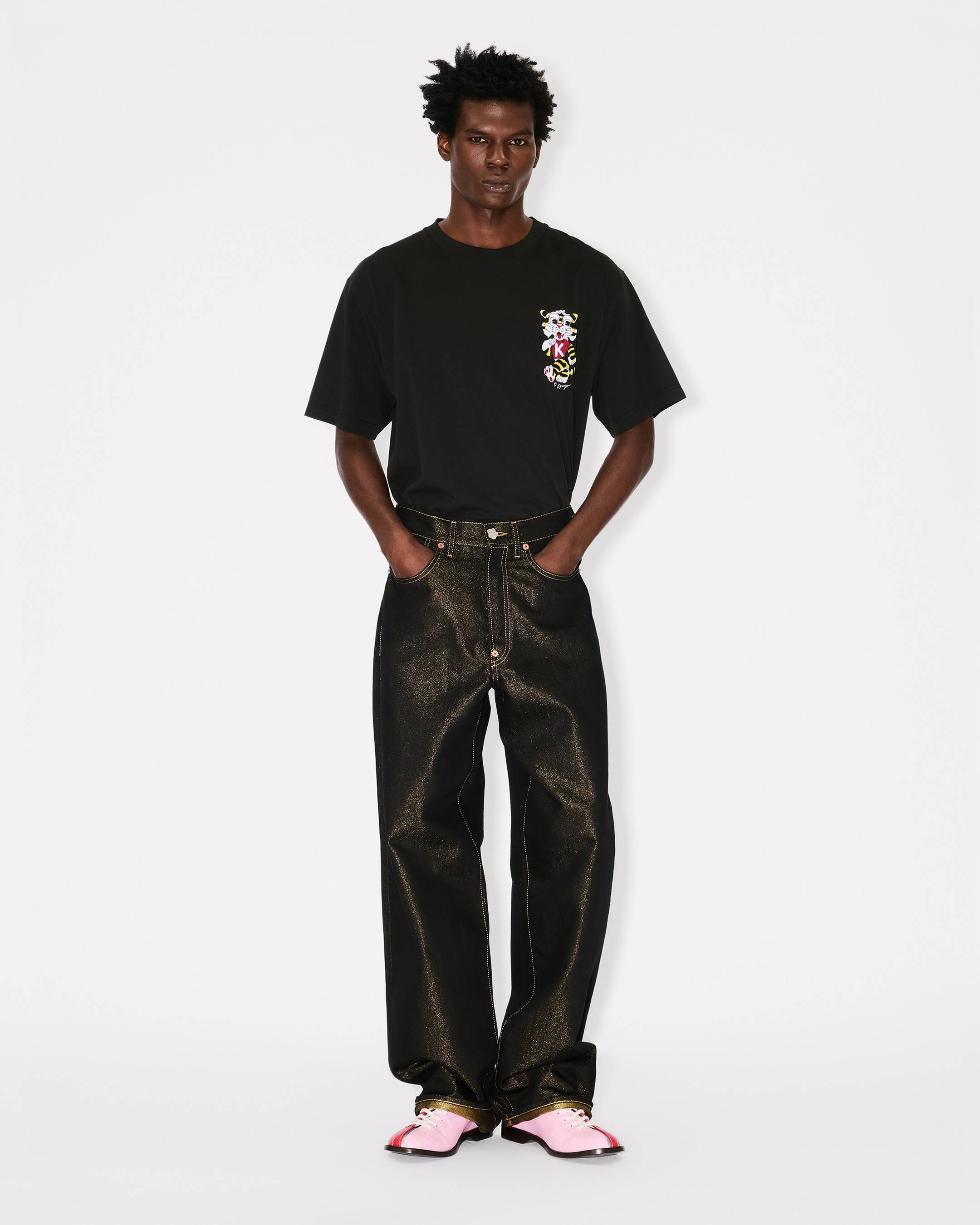 Kenzo Wild Tiger Embroidered Oversized Tshirt In Cotton