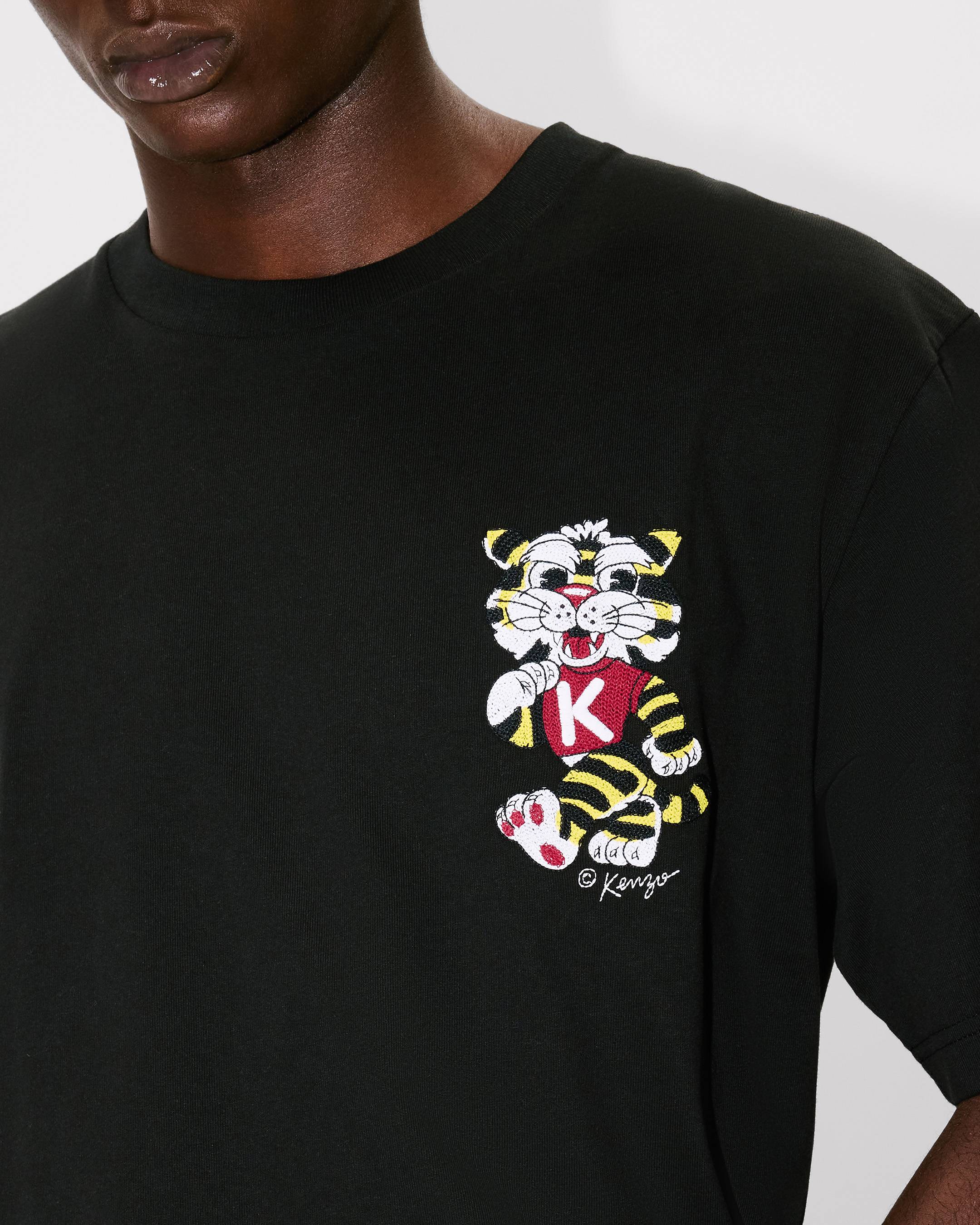 Kenzo Wild Tiger Embroidered Oversized Tshirt In Cotton