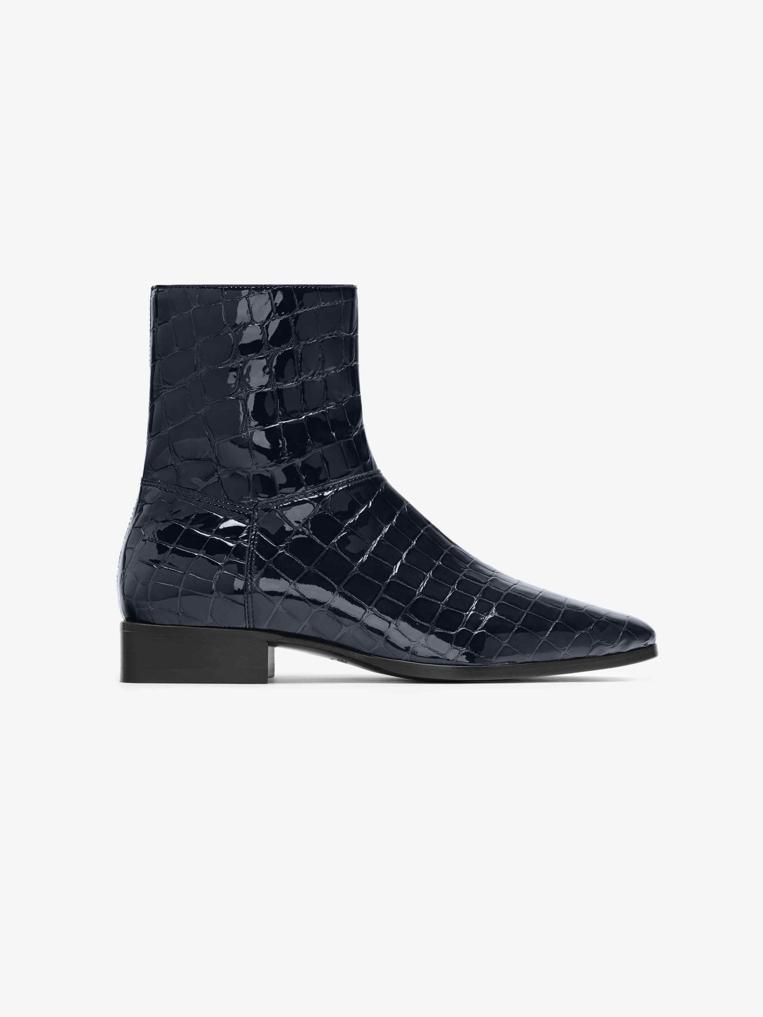 Essentials Croc Printed Ankle Boot Midnight Blue