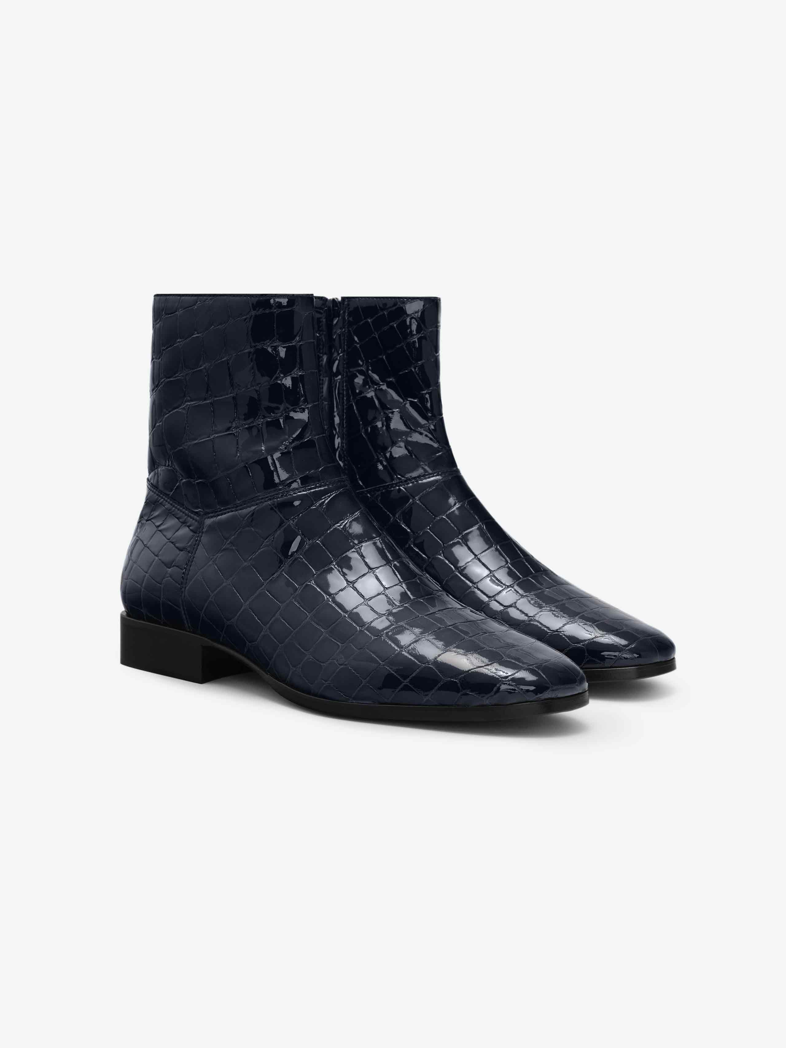 Essentials Croc Printed Ankle Boot Midnight Blue