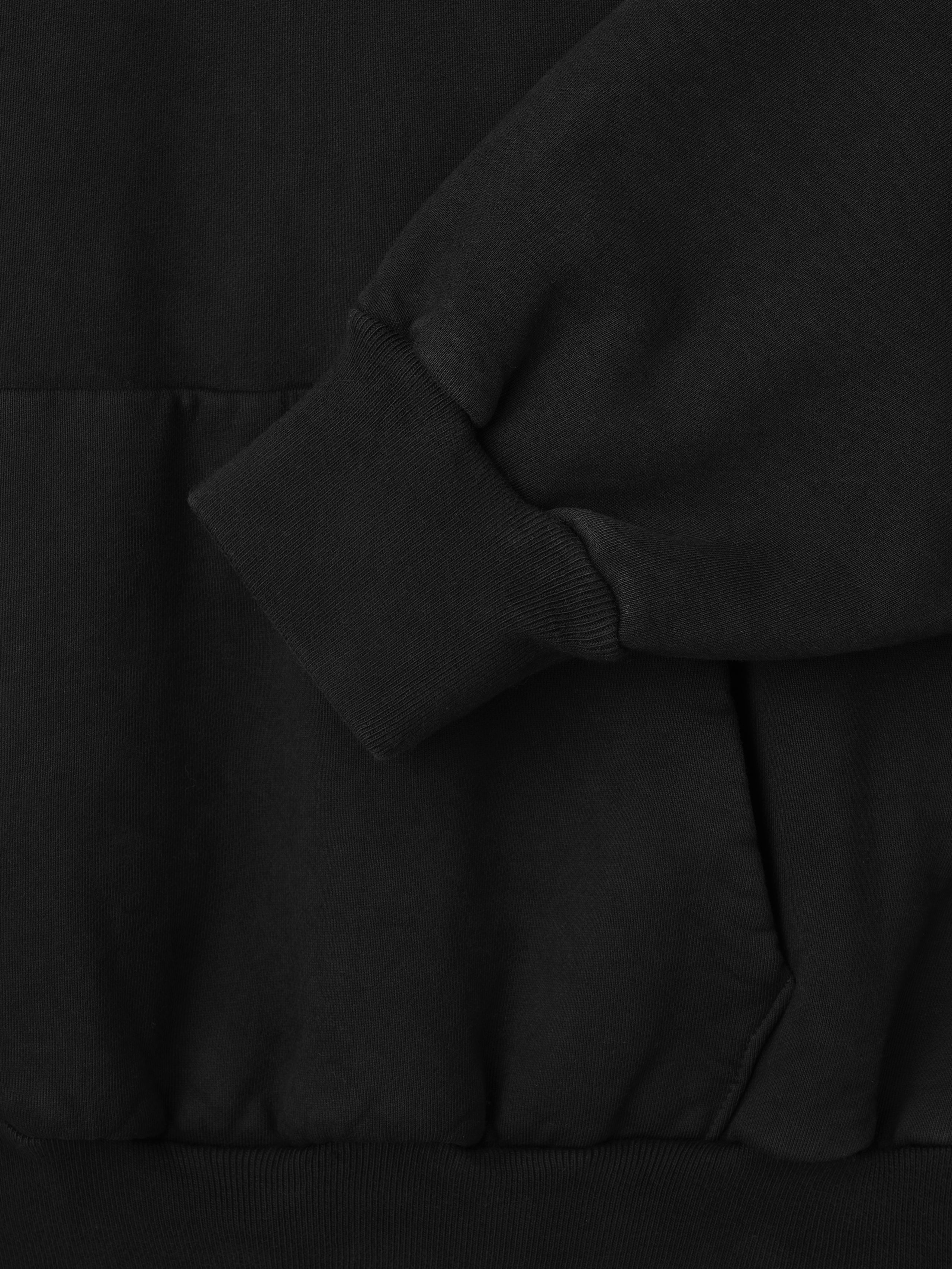Essentials Sunfaded Classic Half Raglan Hoodie W/ Pocket Black