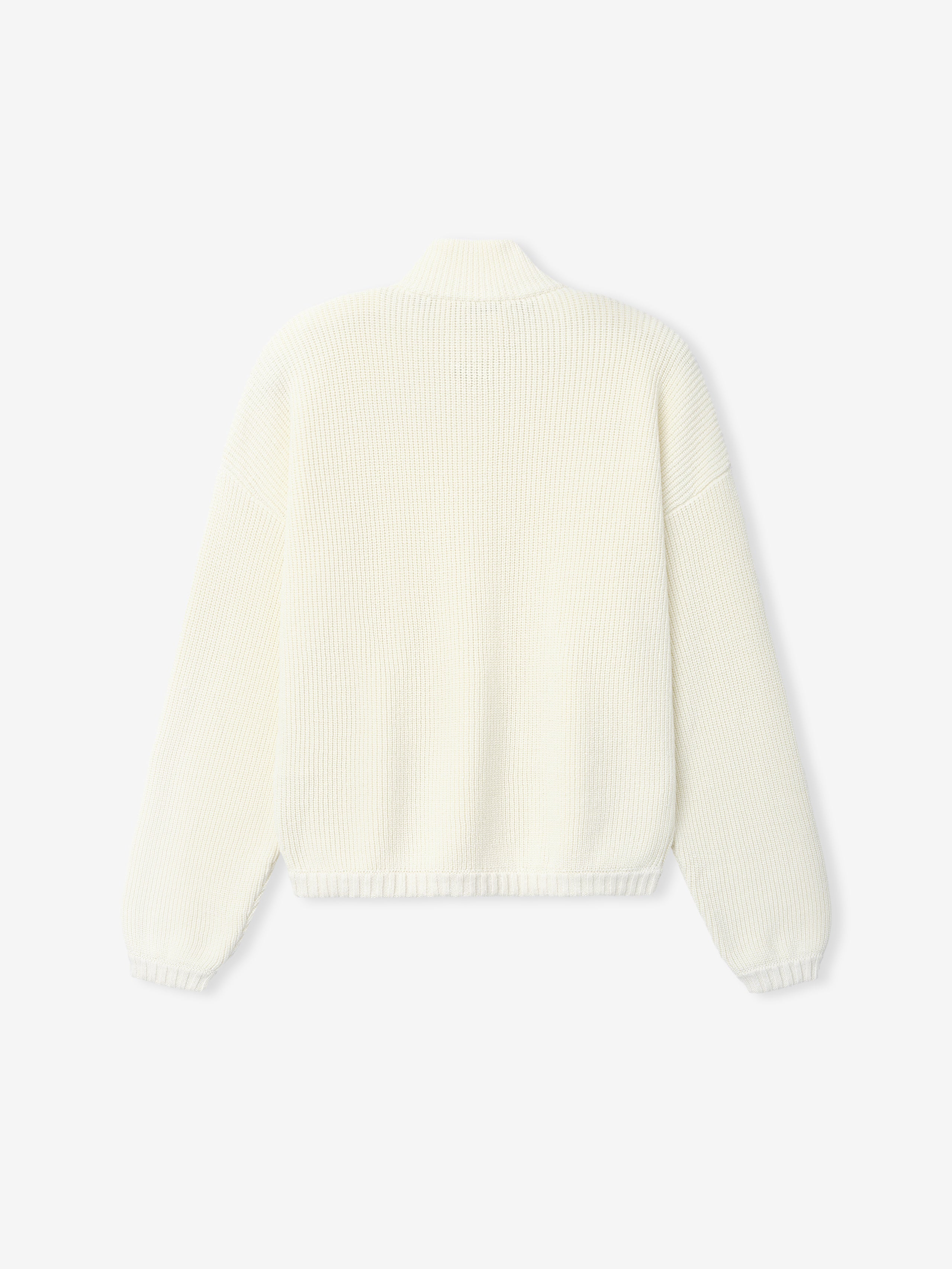 Essentials Zip-Up Sweater Long Sleeve Cream