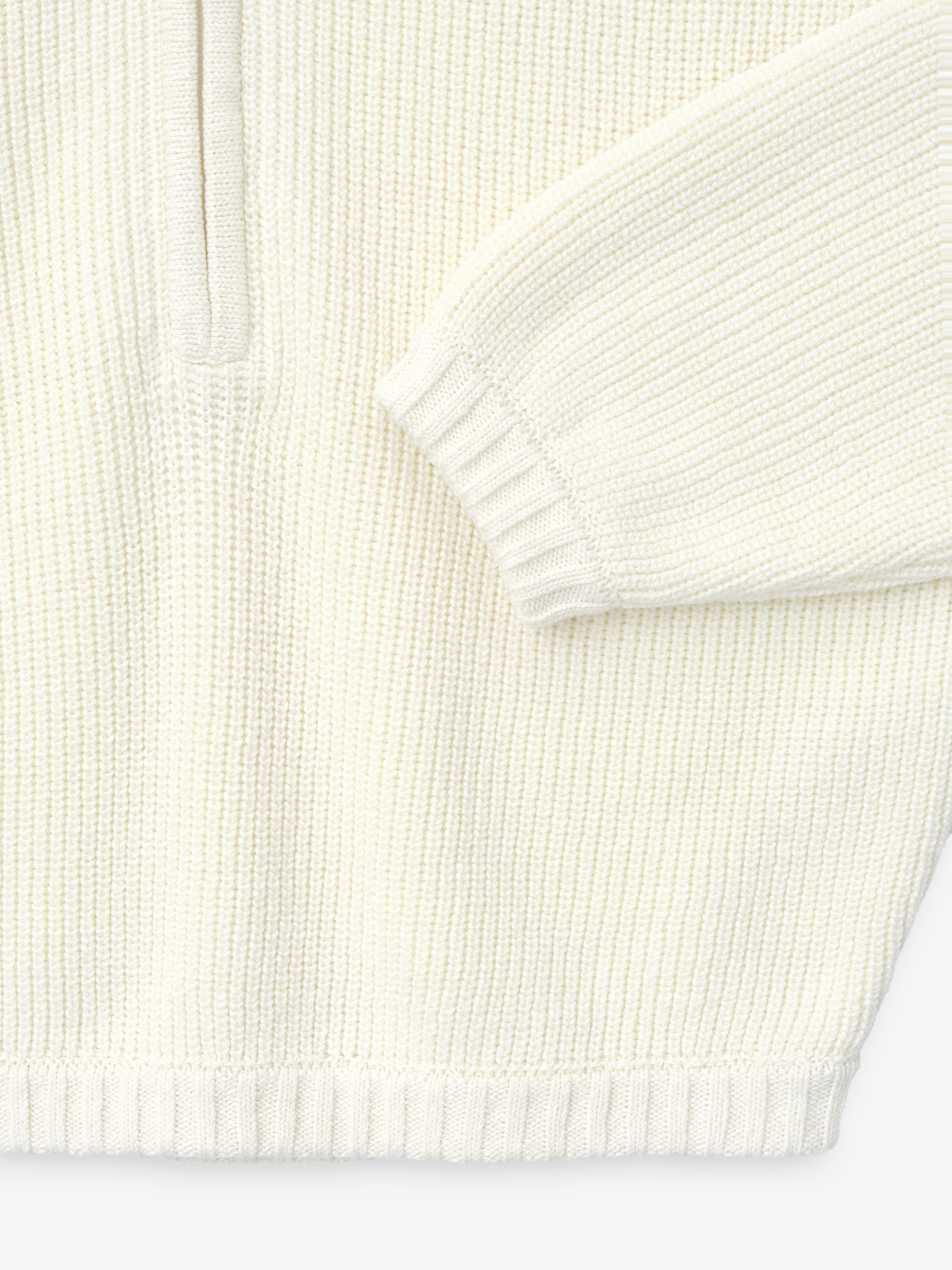 Essentials Zip-Up Sweater Long Sleeve Cream
