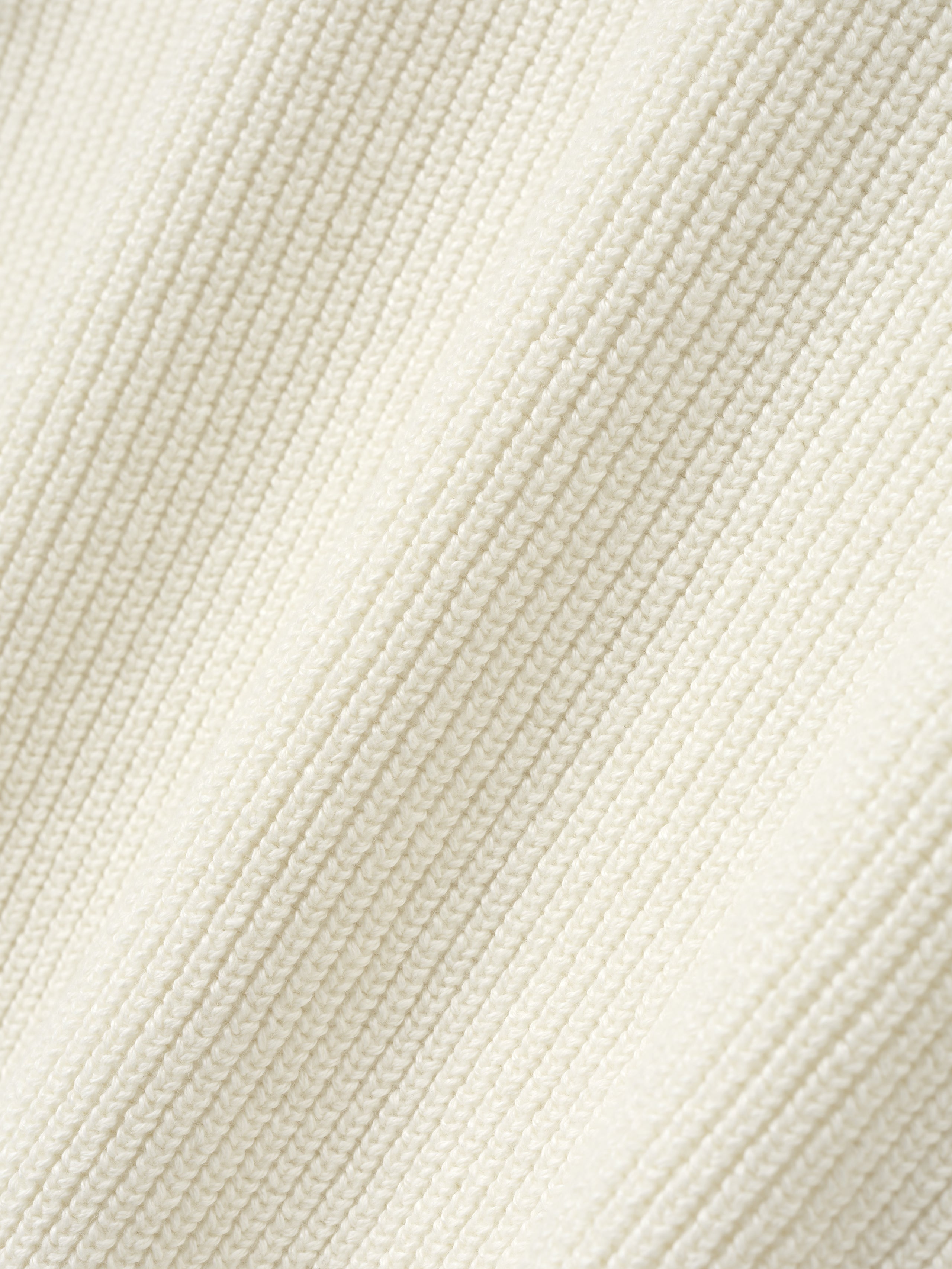 Essentials Double Knit Linen Wool Cotton Crewneck Sweater Cream