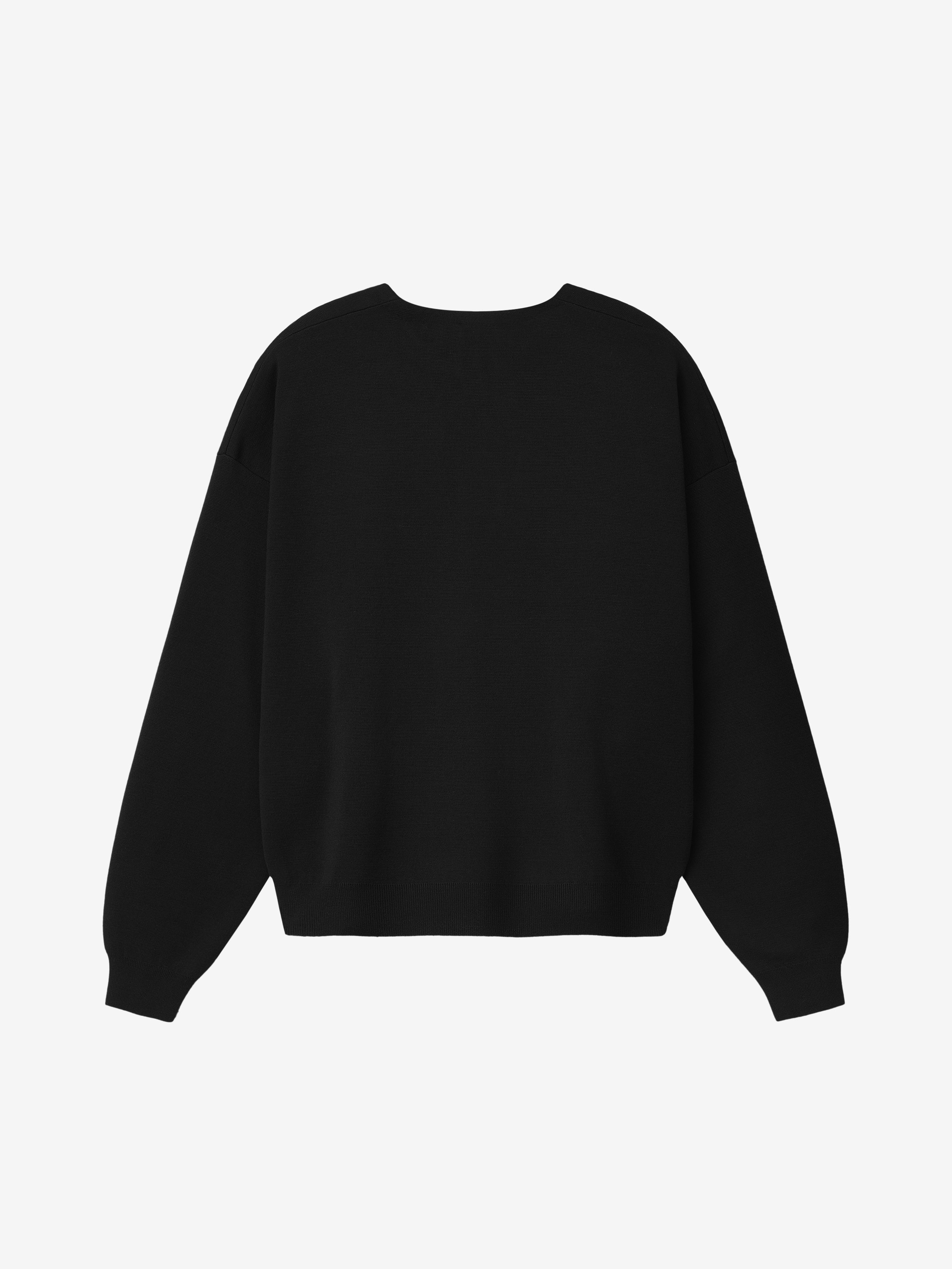 Essentials Merino Milano Knit Henley Sweater Black