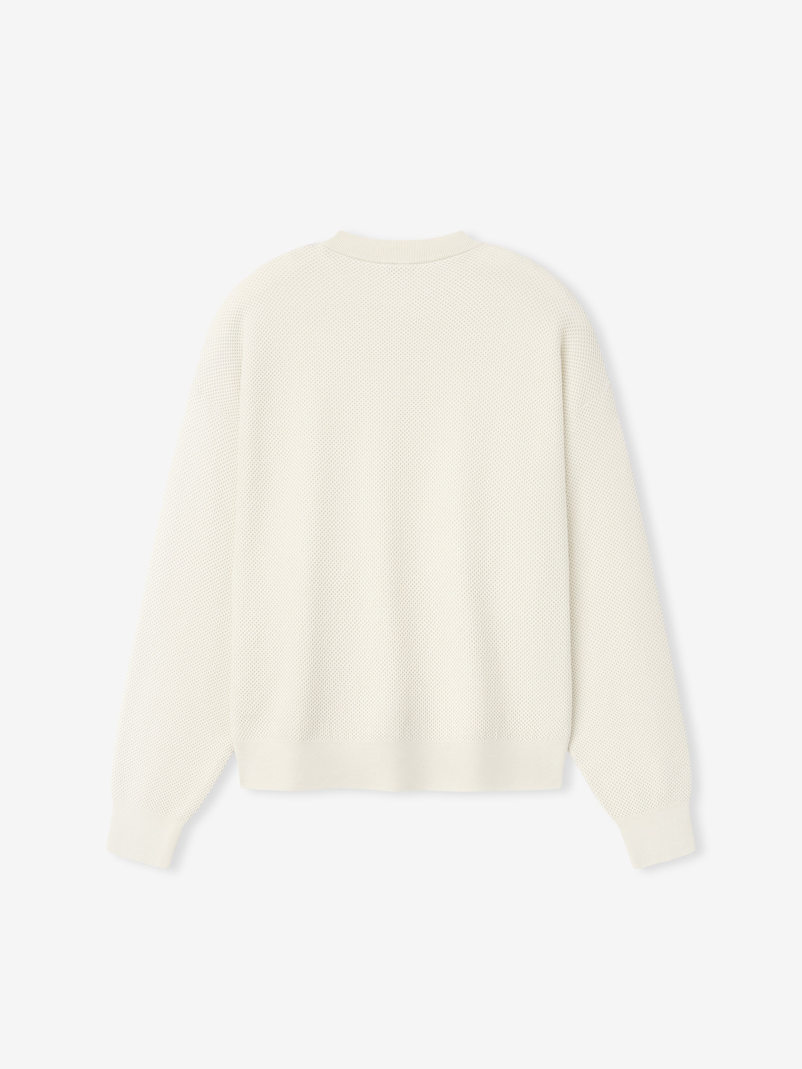 Essentials Wool Cotton Sport Mesh Knit Sweater Cream