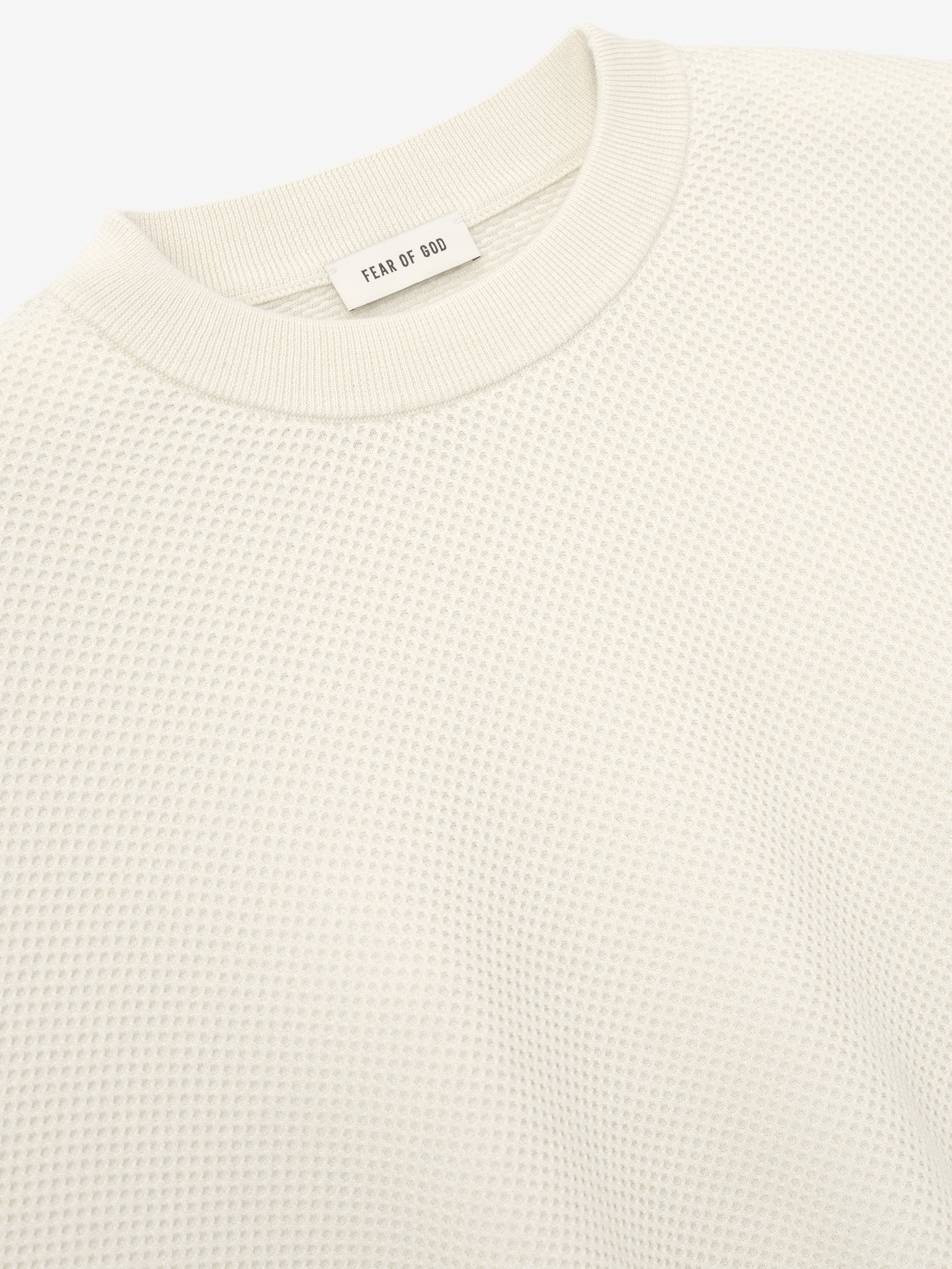 Essentials Wool Cotton Sport Mesh Knit Sweater Cream