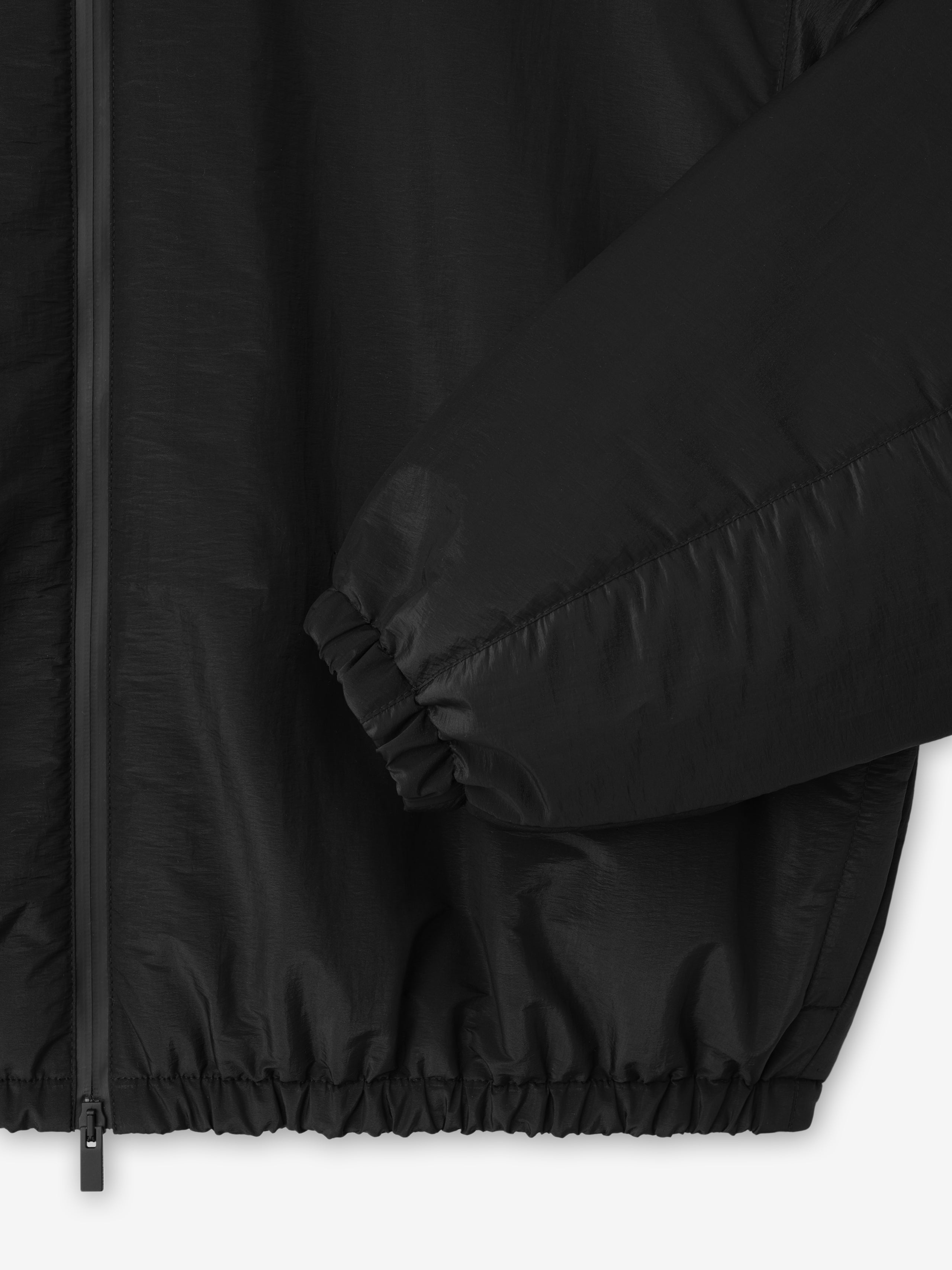 Essentials Nylon Taffeta Padded Bomber Jacket Off Black