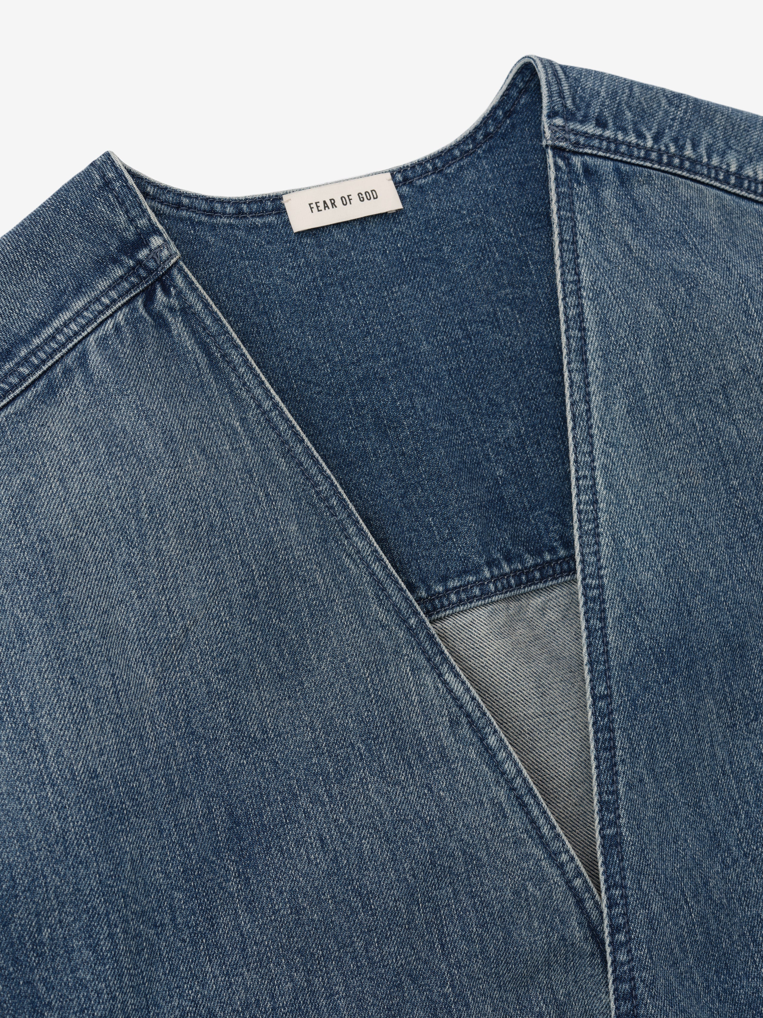 Essentials Denim Lapelless Jacket Medium Indigo