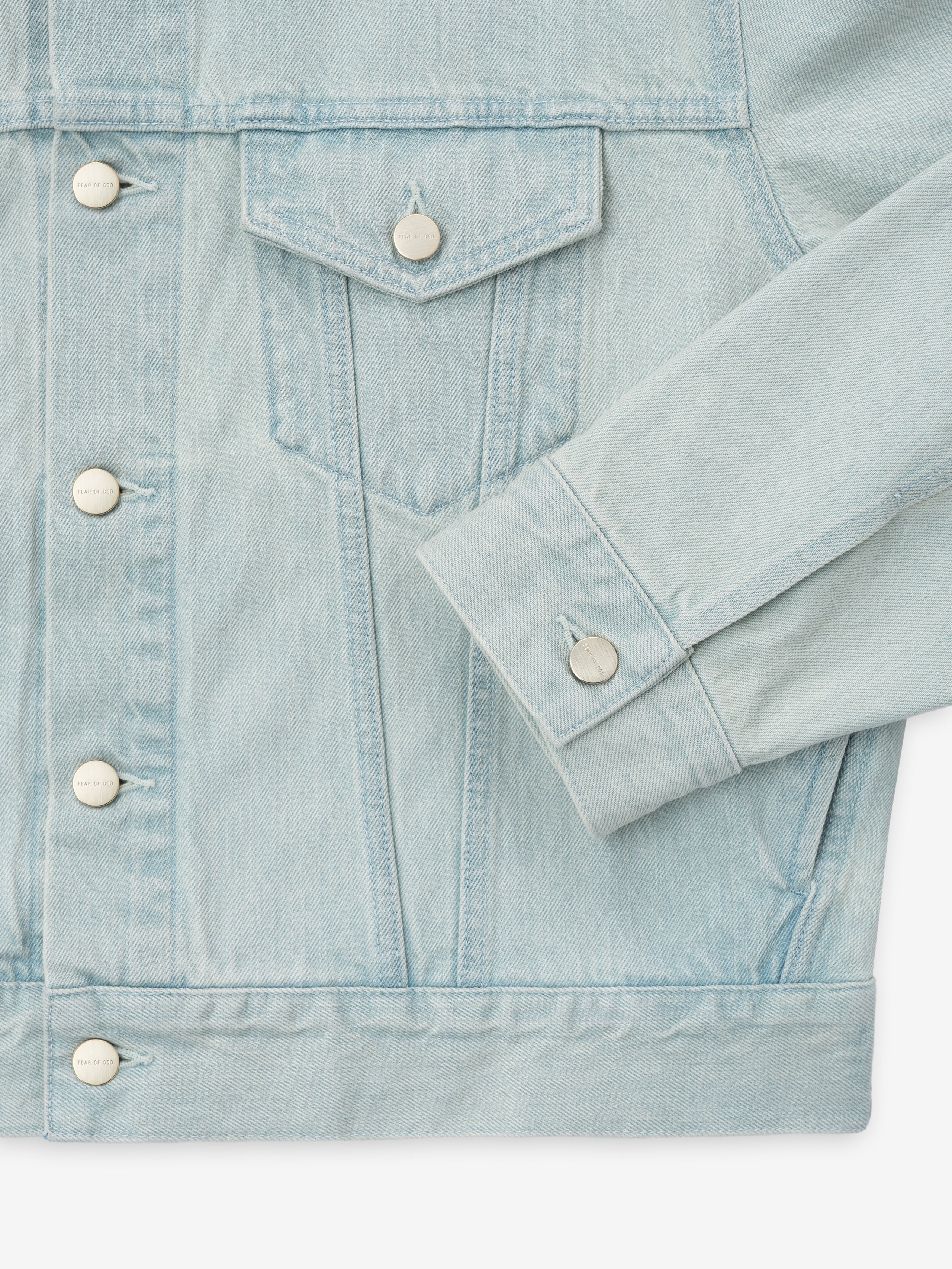 Essentials Bleached Denim Classic Trucker Jacket Bleach Wash
