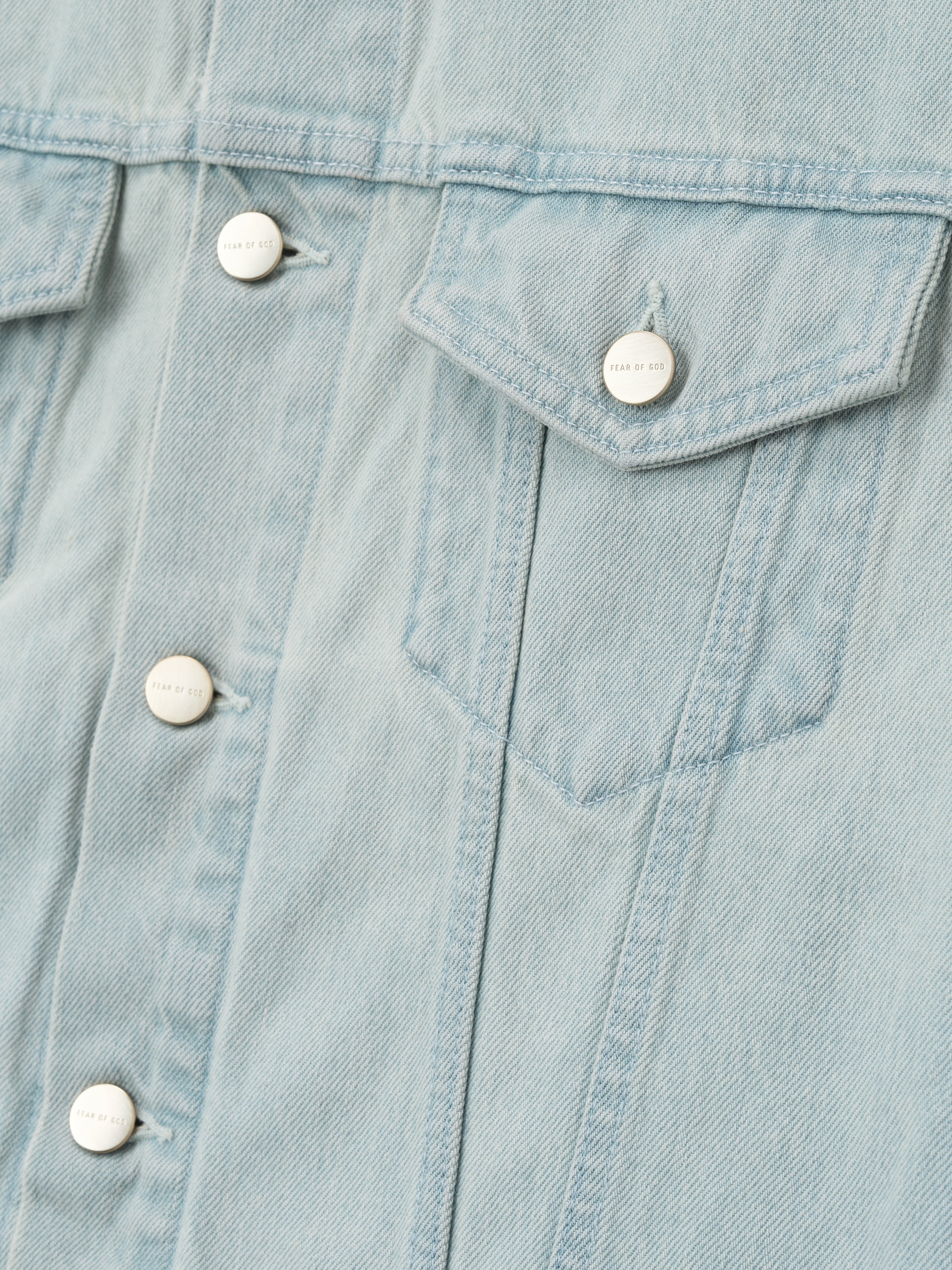 Essentials Bleached Denim Classic Trucker Jacket Bleach Wash