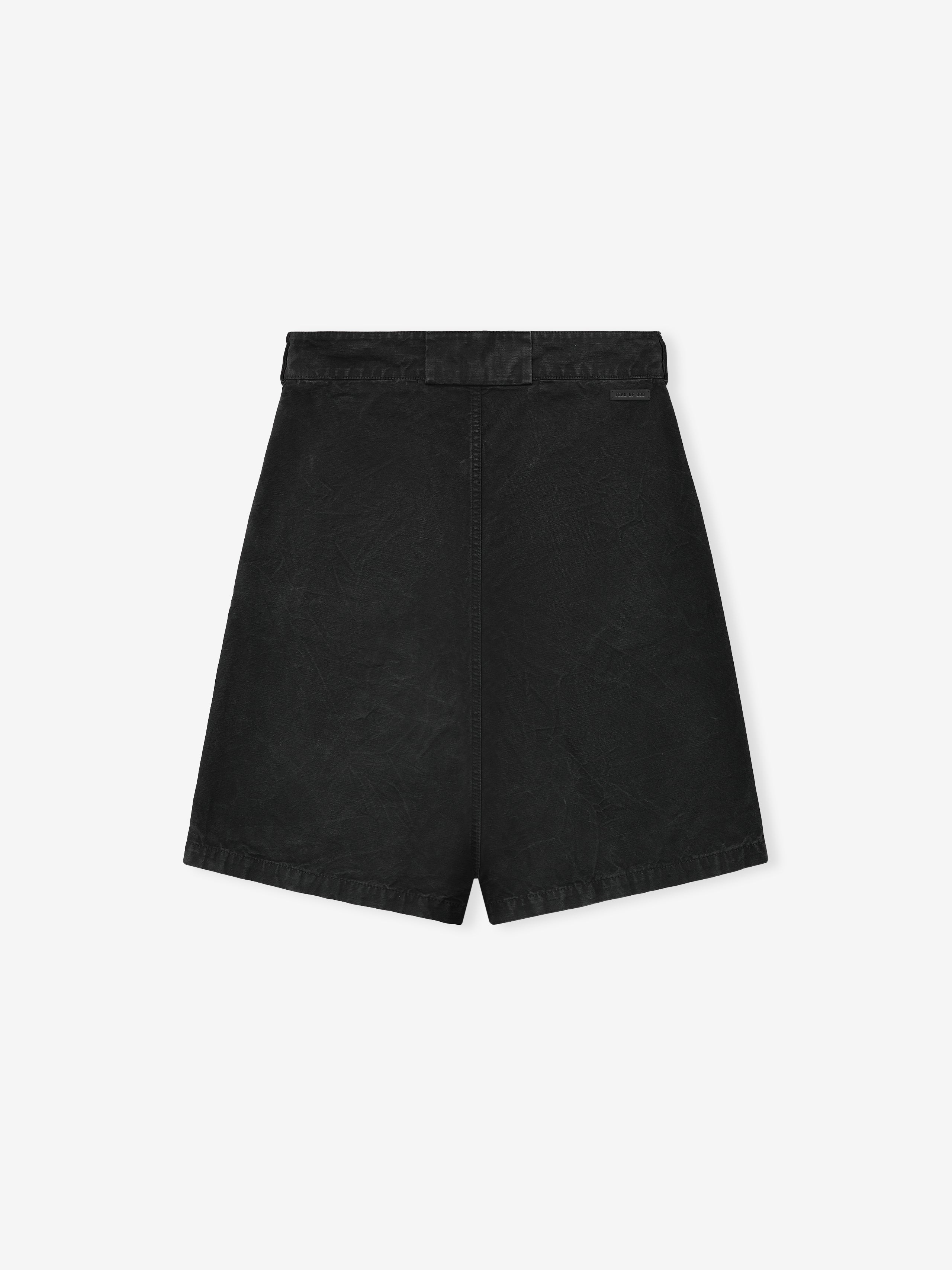 Essentials Washed Canvas Utility Shorts Washed Black