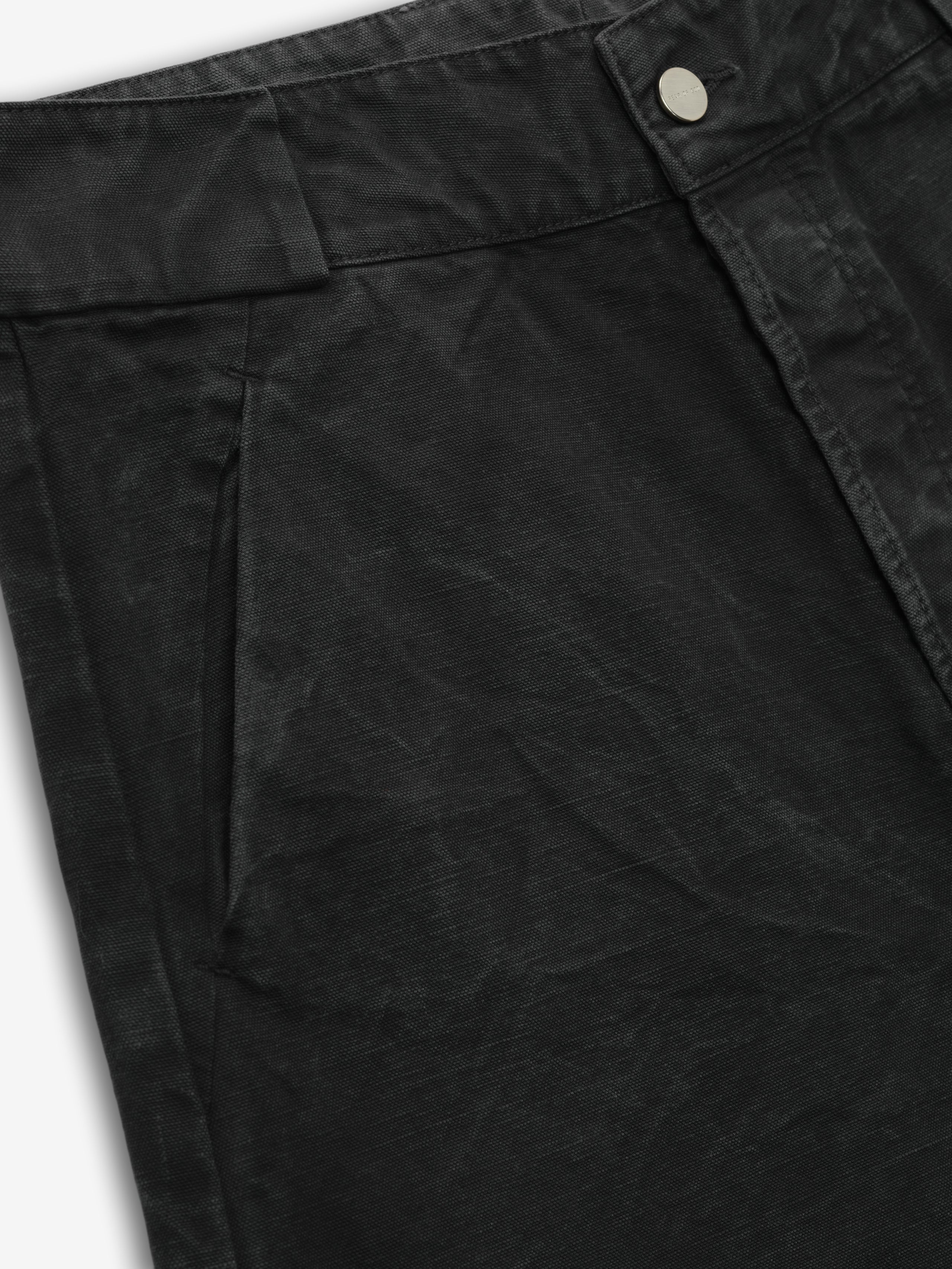 Essentials Washed Canvas Utility Shorts Washed Black