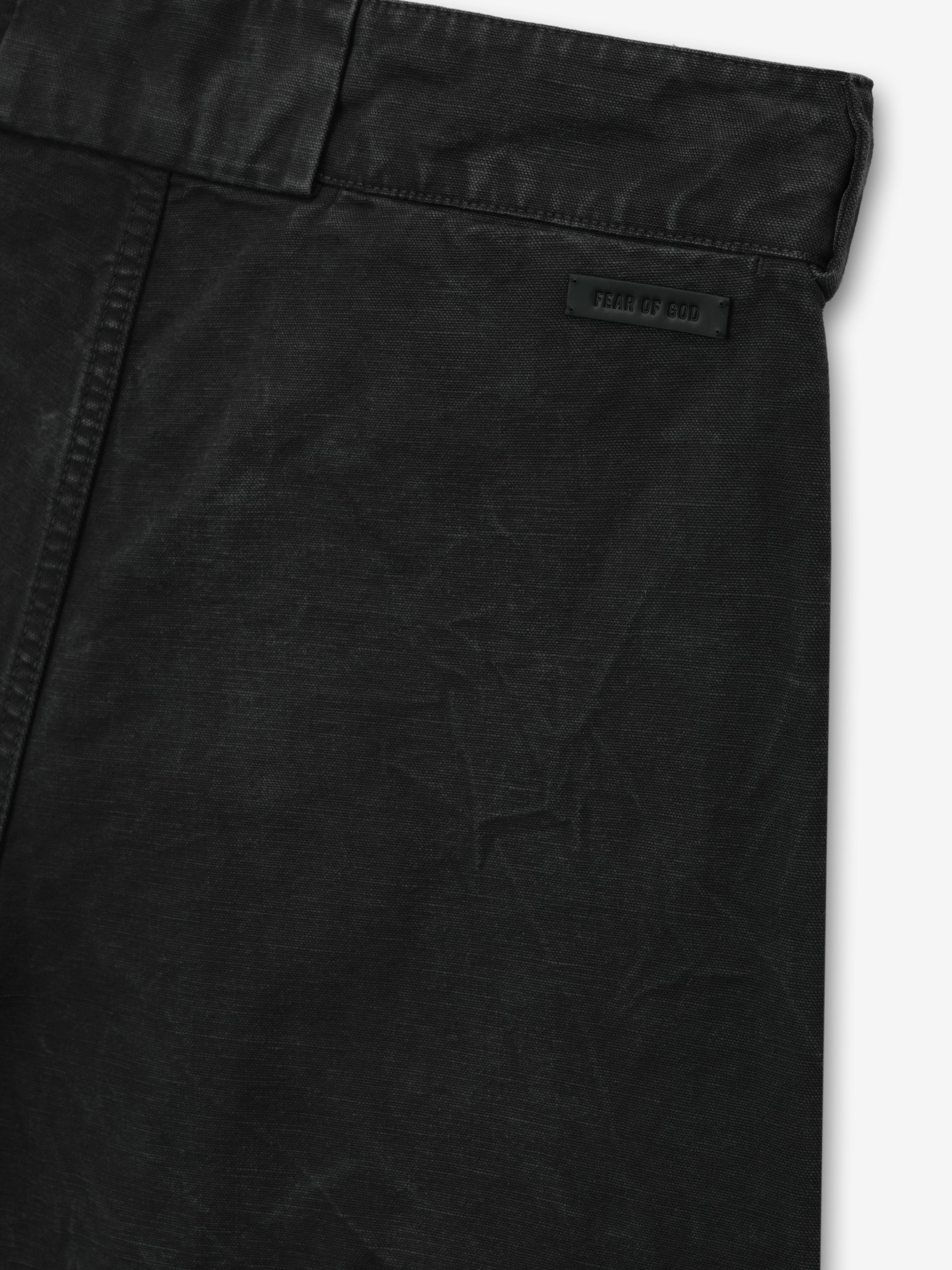 Essentials Washed Canvas Utility Shorts Washed Black