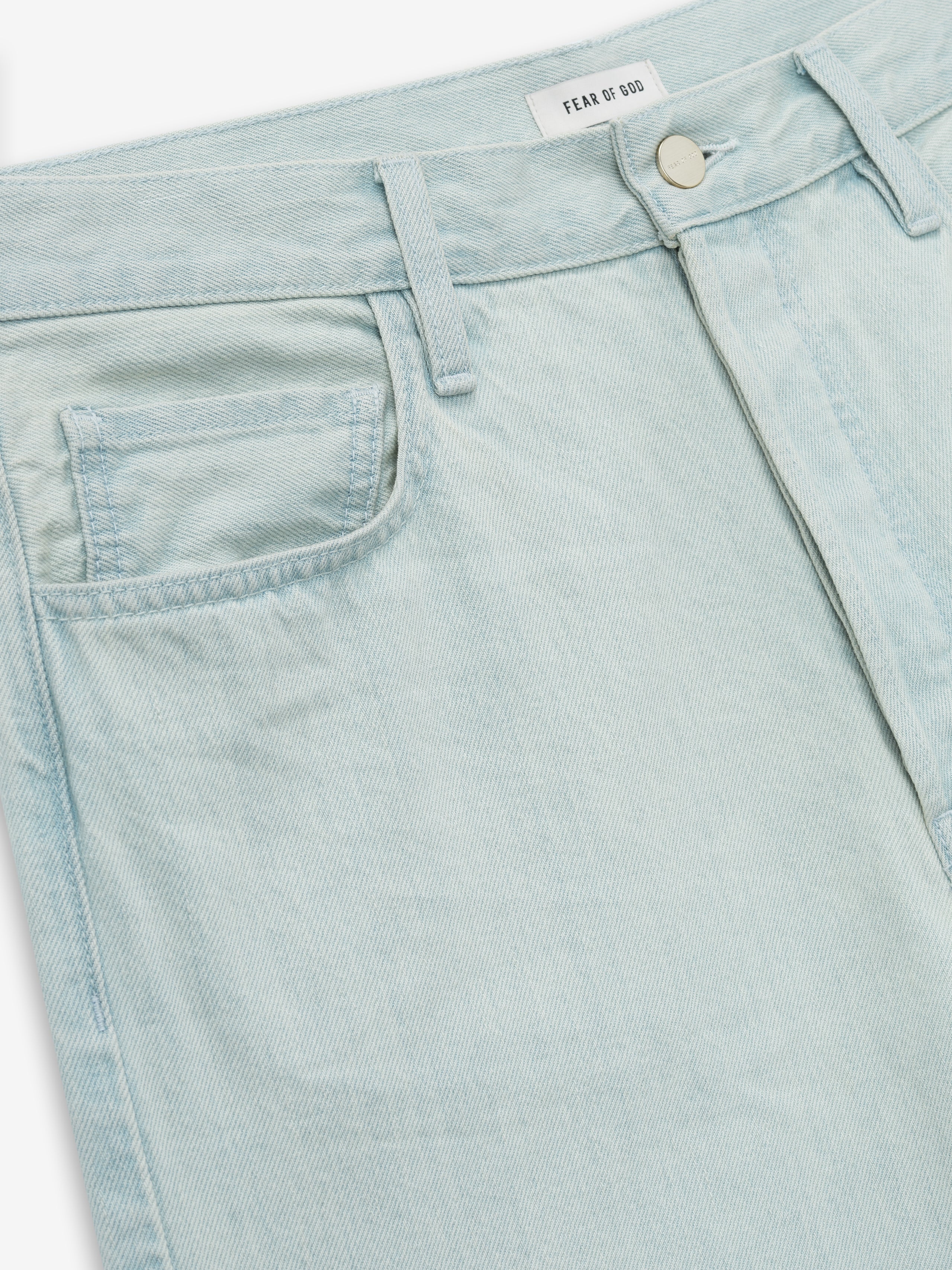 Essentials Bleach Washed Denim Straight 5 Pocket Bleach Wash
