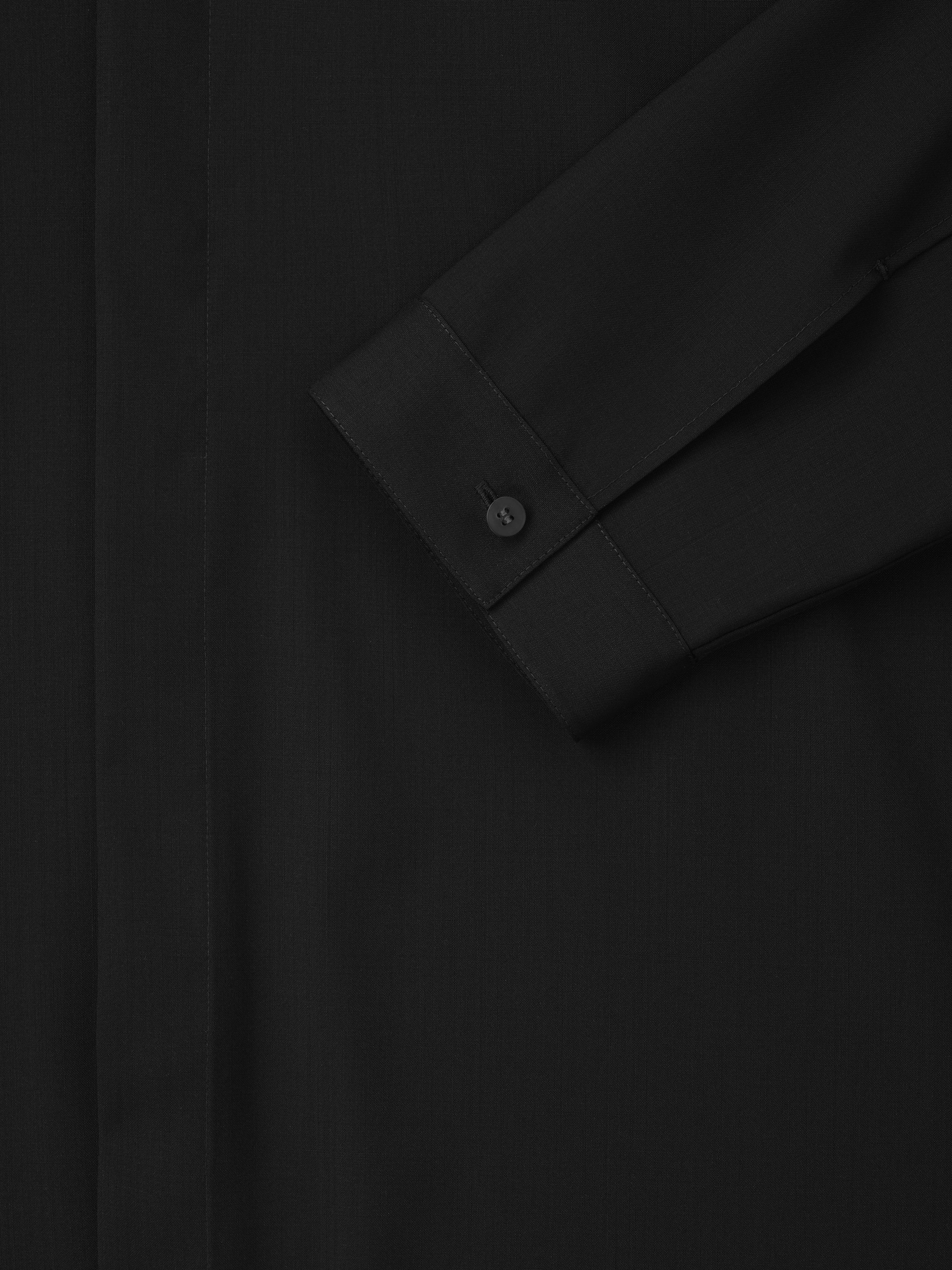 Essentials Easy Care Wool Classic Shirt Black