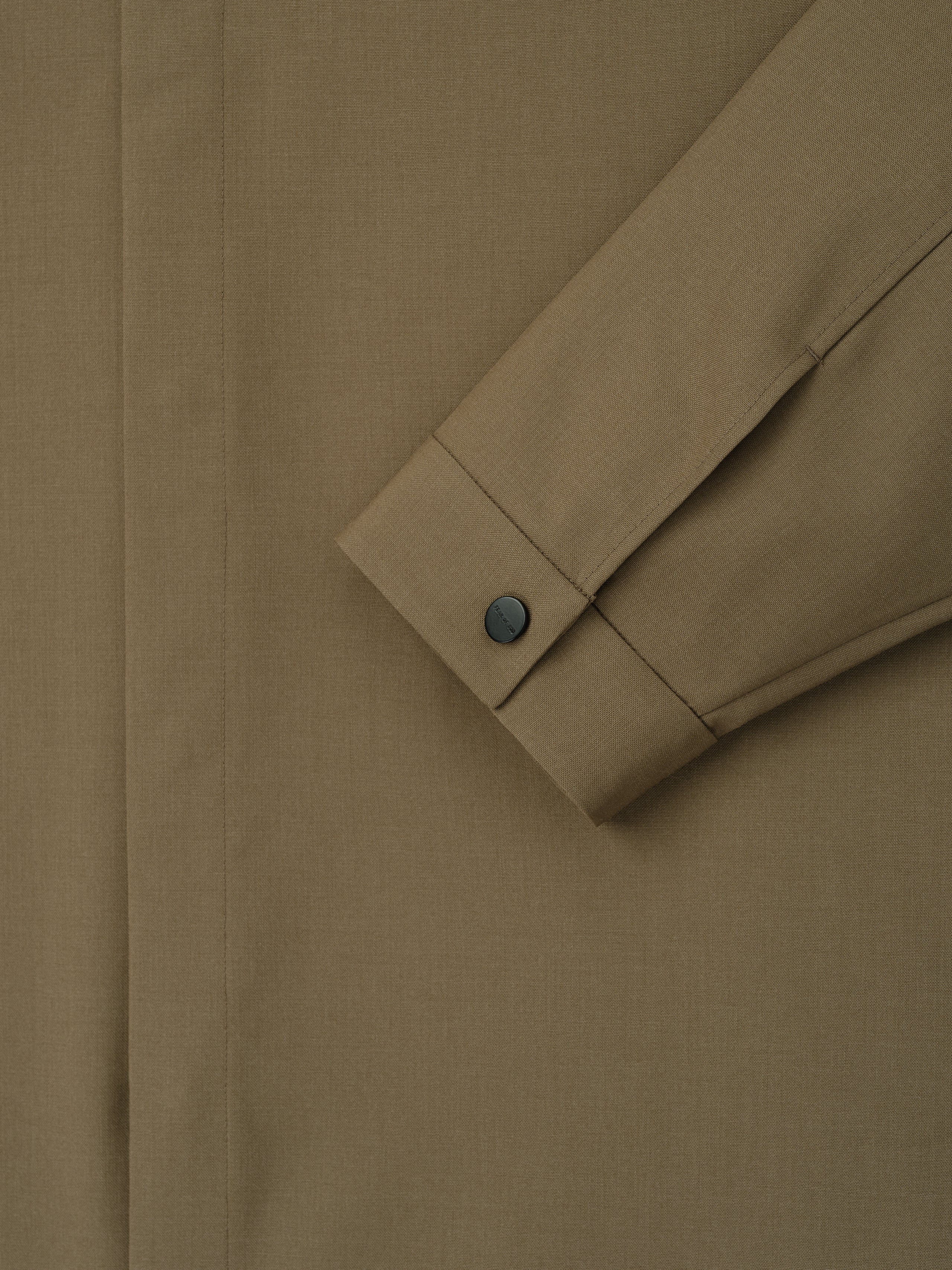 Essentials Wool Poplin Relaxed Shirt Clay