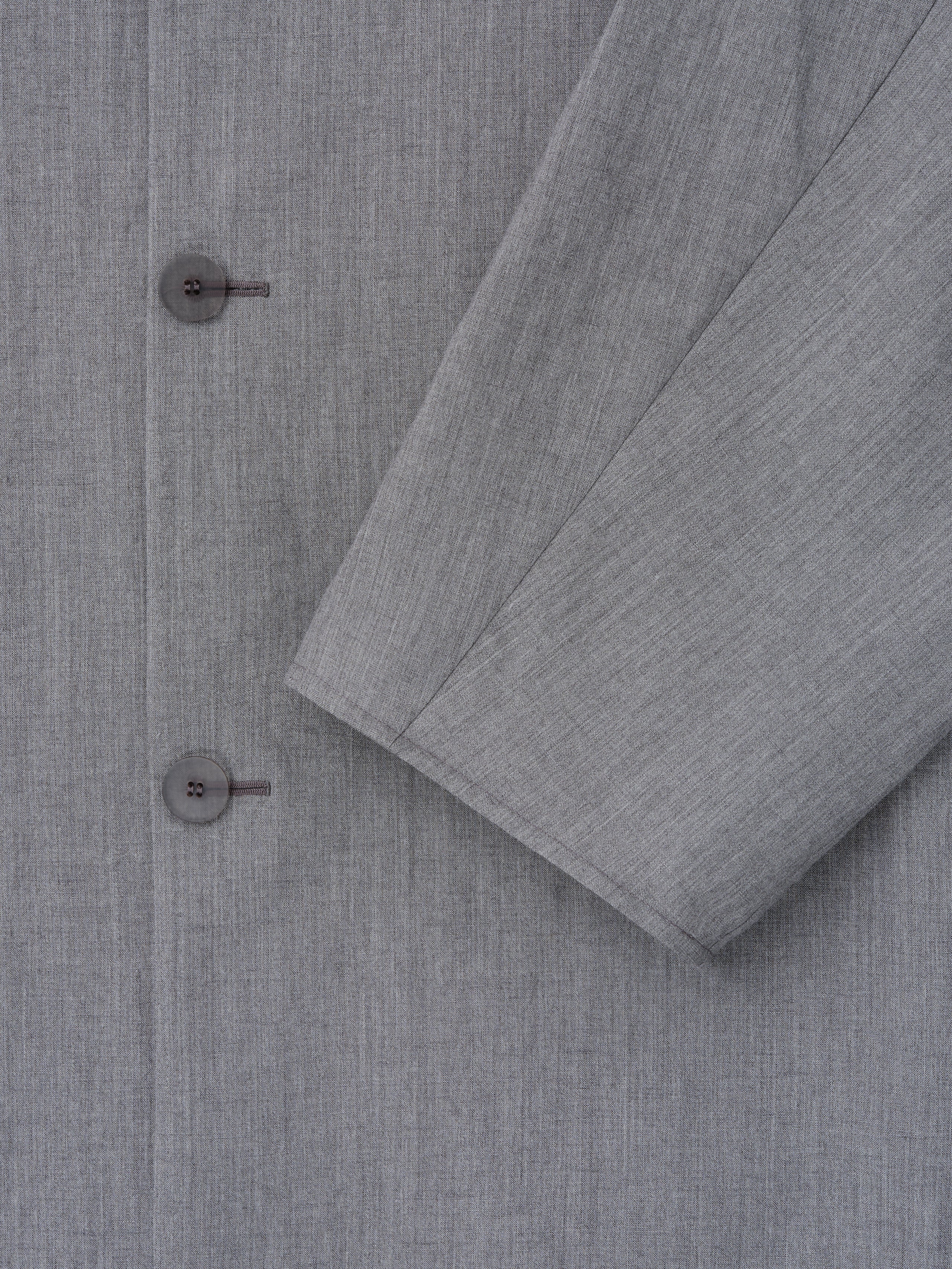 Essentials Wool Linen Collarless Sport Jacket Metallic Grey