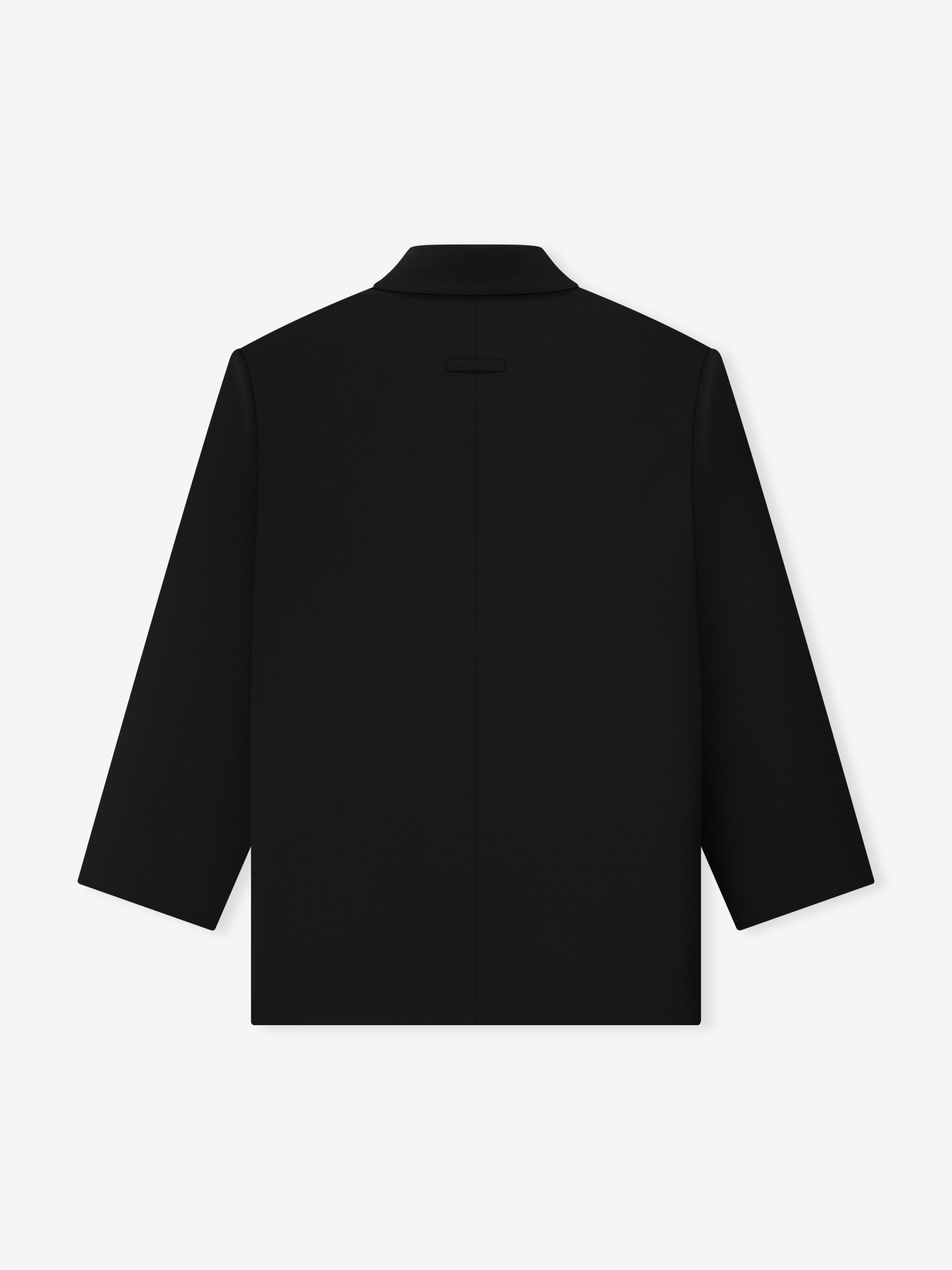 Essentials Wool Ripstop Relaxed Long Jacket Black