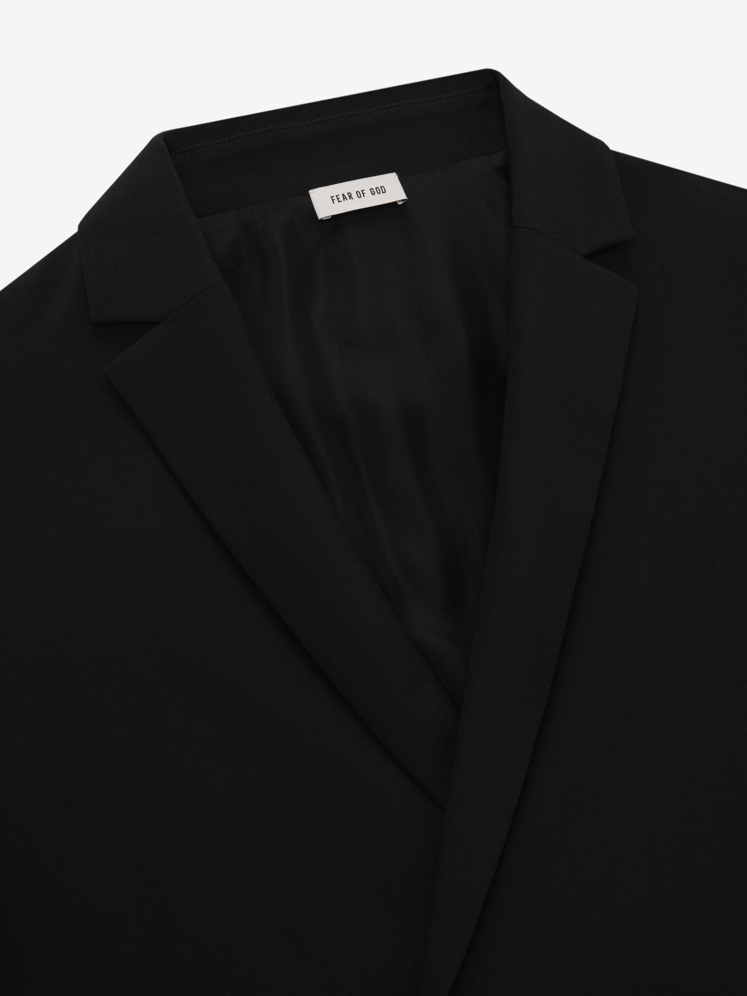 Essentials Wool Ripstop Relaxed Long Jacket Black