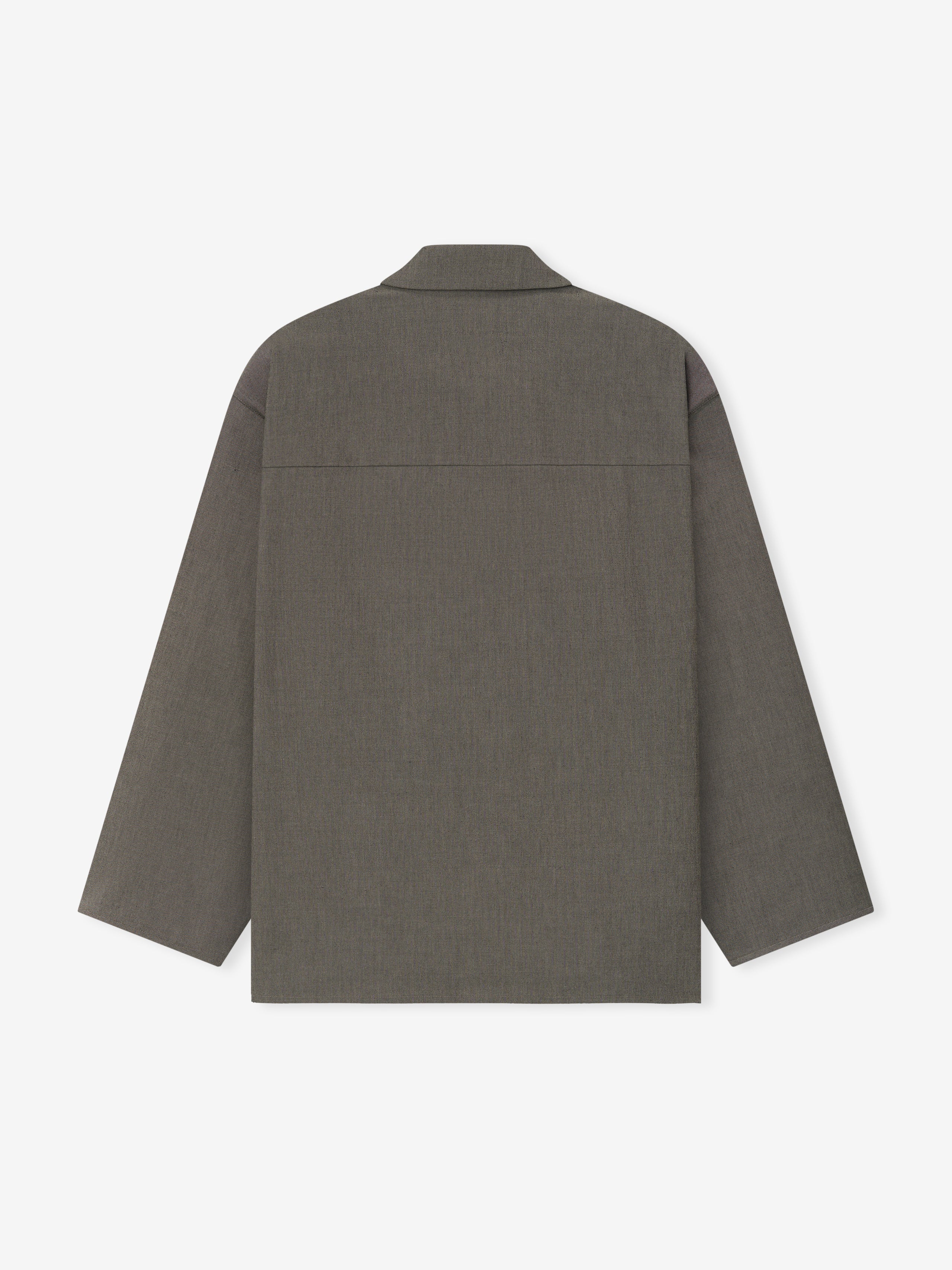 Essentials Cotton Wool Oxford Shirt Jacket Willow